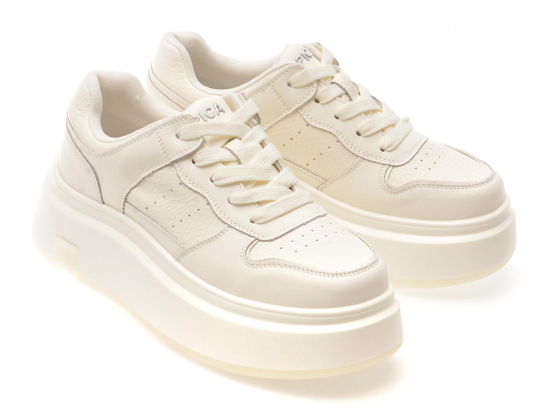 Pantofi sport EPICA albi, 556, din piele naturala