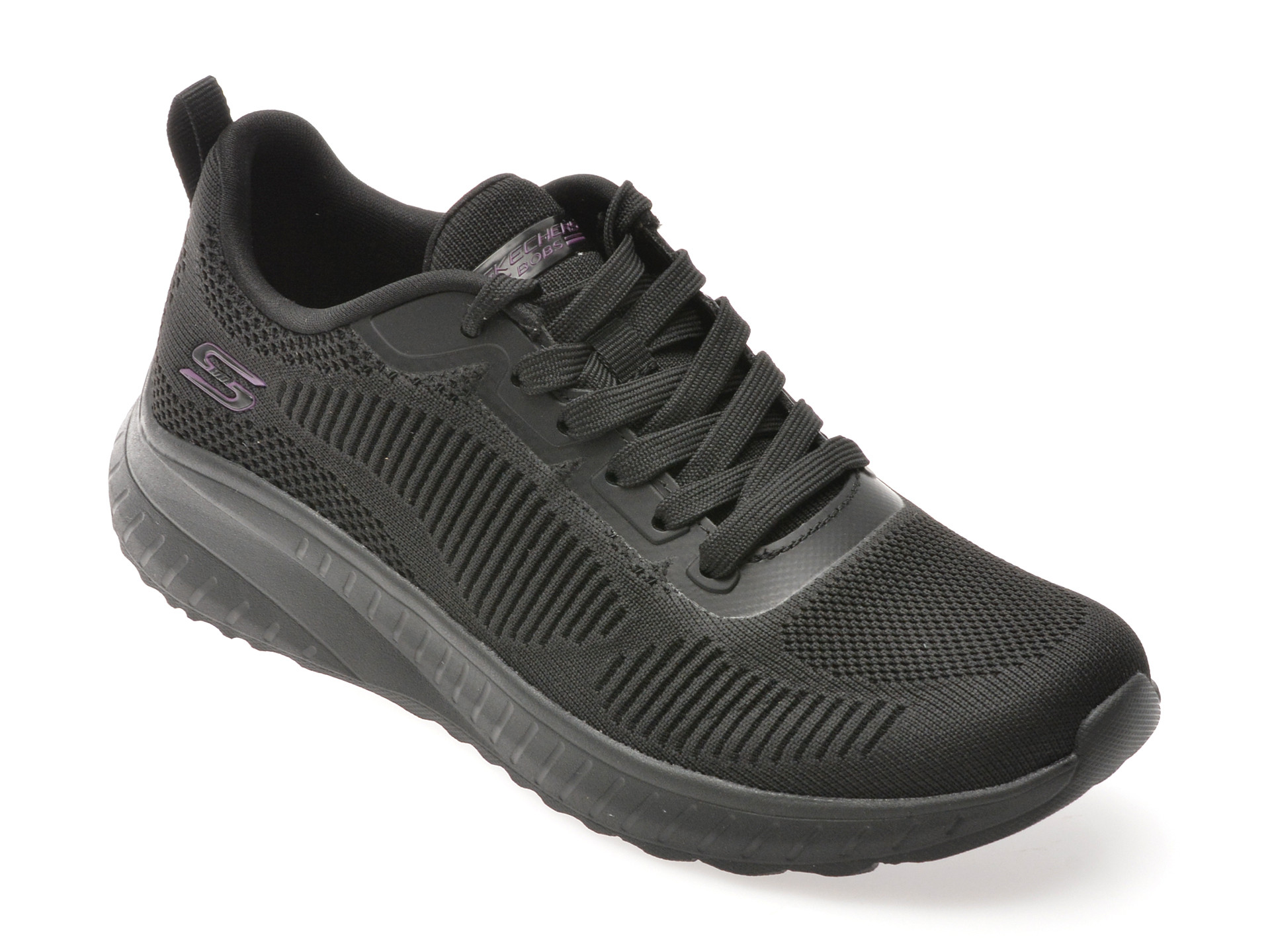 Pantofi sport SKECHERS negri, BOBS SQUAD CHAOS, din material textil