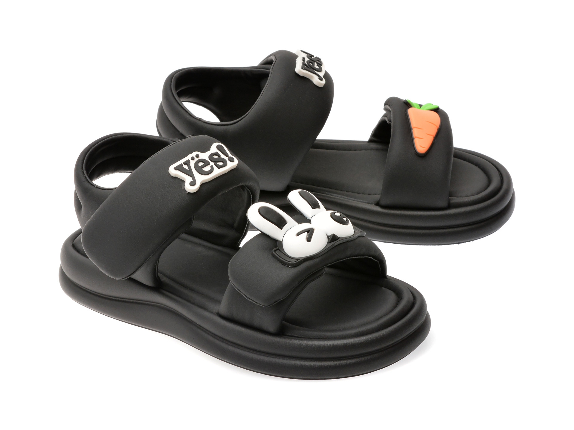 Sandale SELECTION KIDS negre, 25812, din piele ecologica