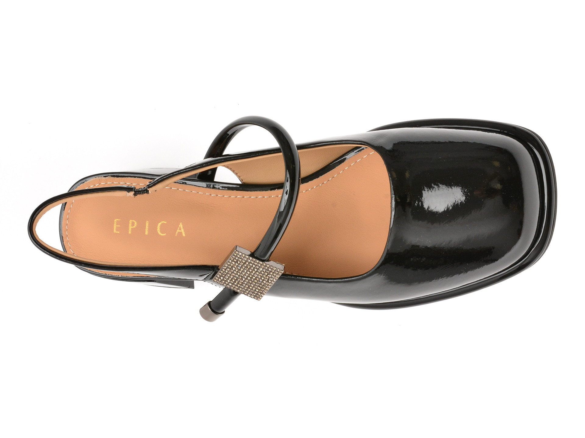 Pantofi EPICA negri, 201513, din piele naturala lacuita