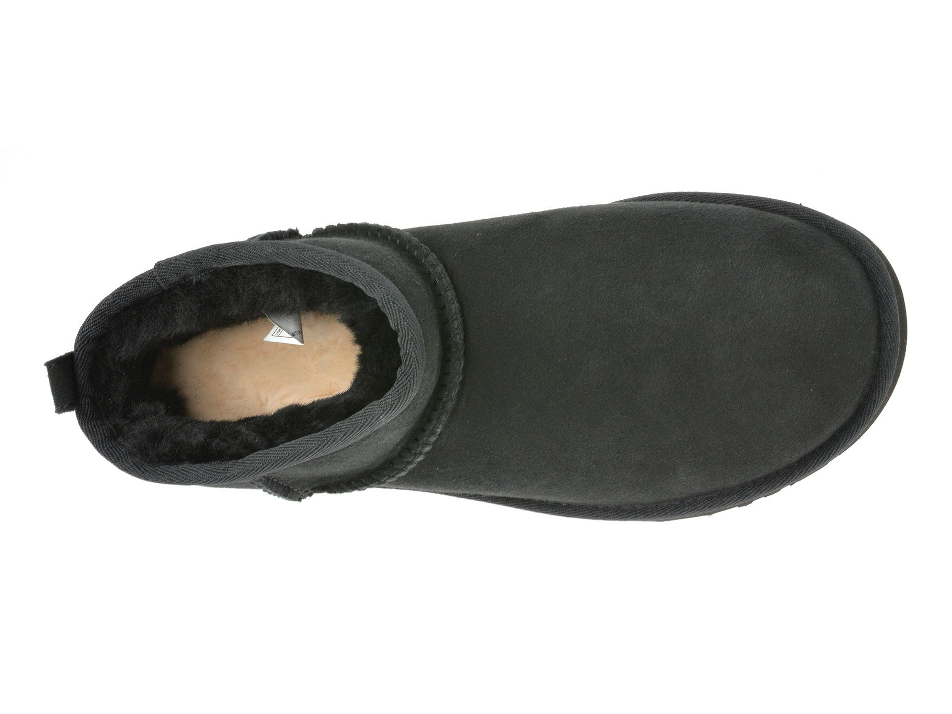 Ghete UGG negre, CLASSIC ULTRA MINI, din piele intoarsa