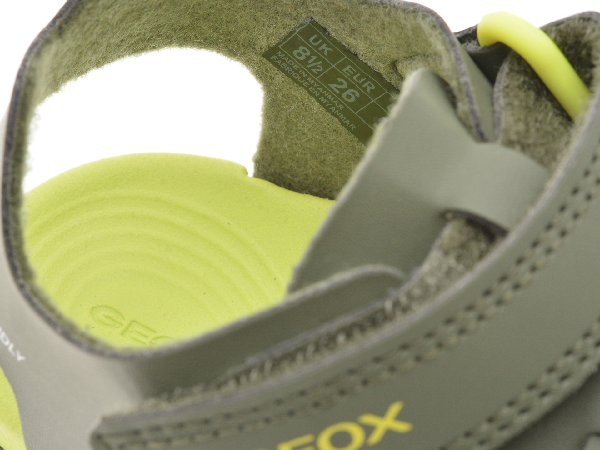 Sandale GEOX verzi, B556AA, din piele ecologica