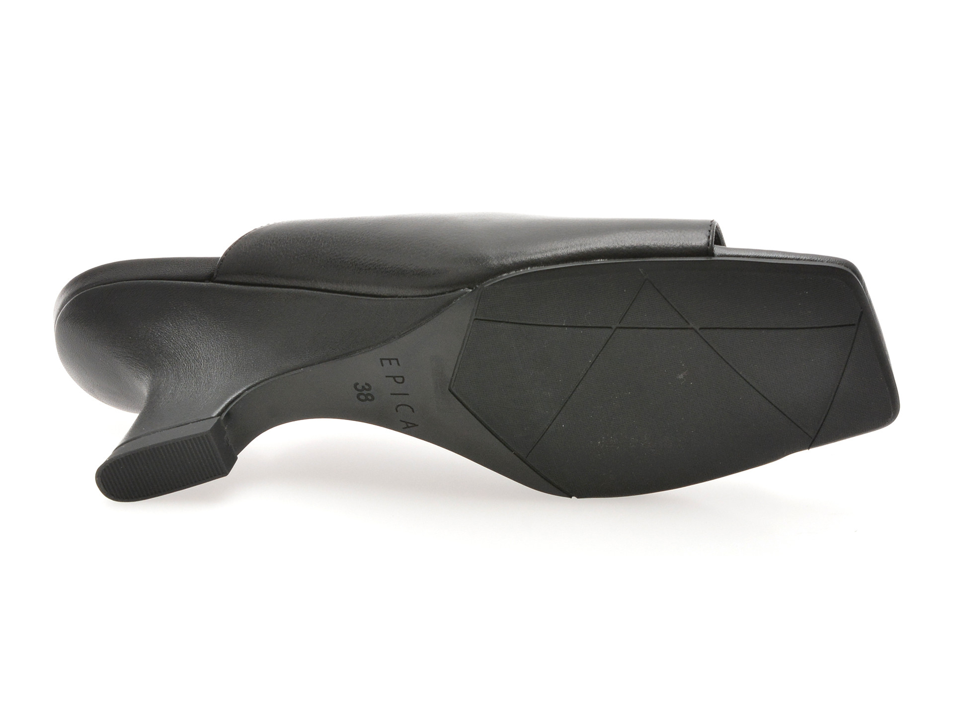 Papuci EPICA negri, 1F7073, din piele naturala