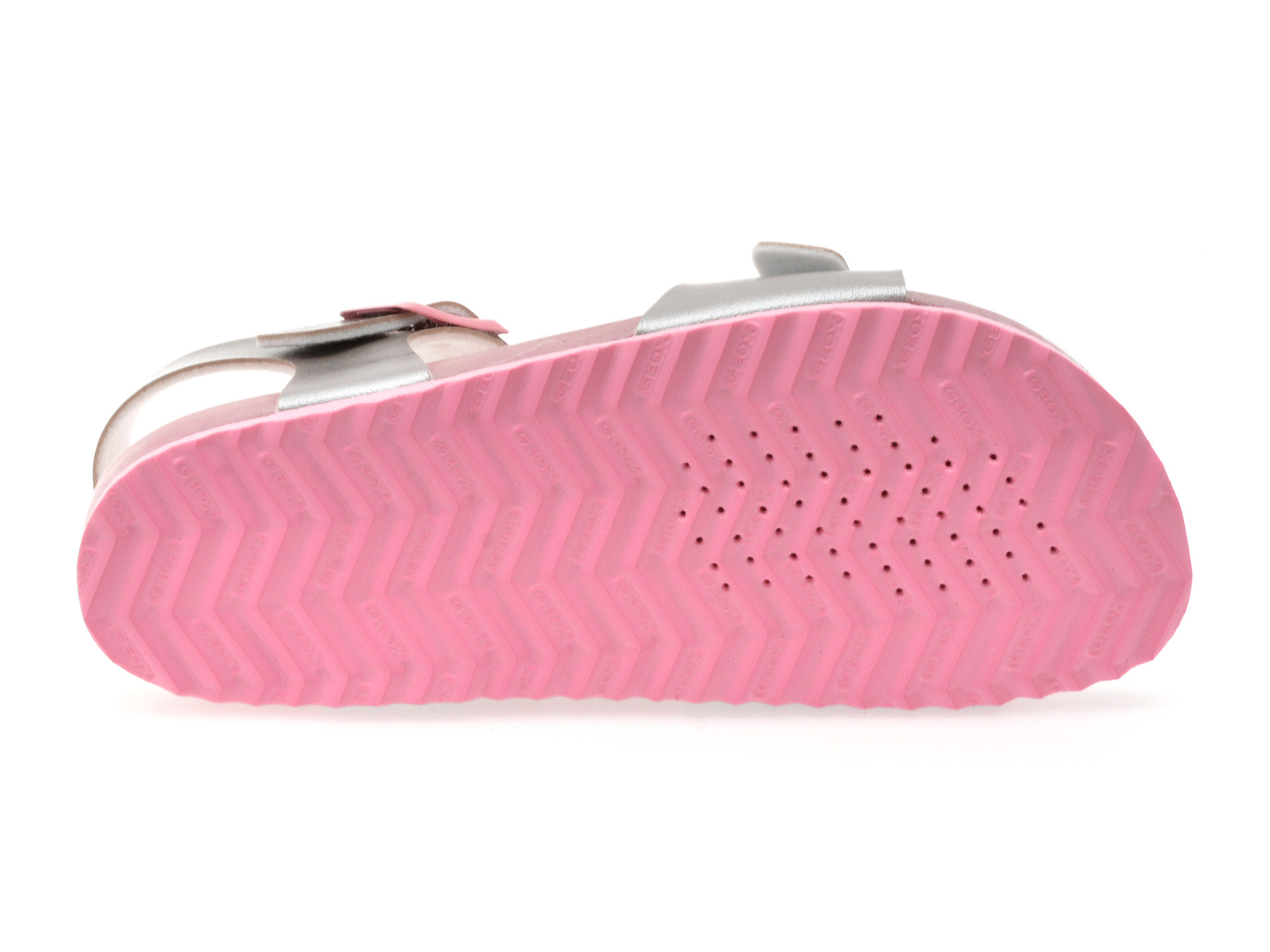 Sandale GEOX argintii, J558MI, din piele ecologica
