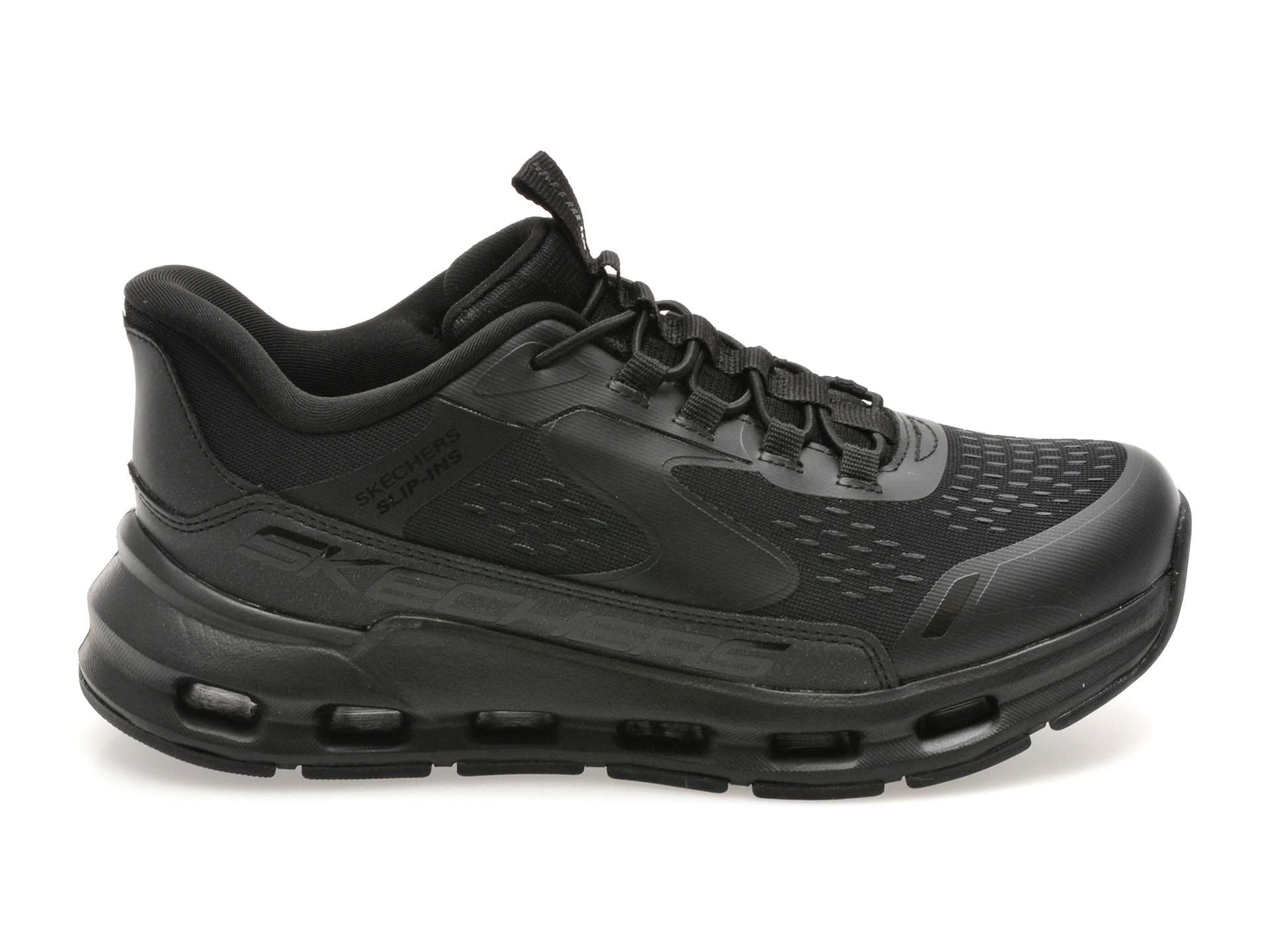 Pantofi sport SKECHERS negri, GLIDE-STEP +, din material textil