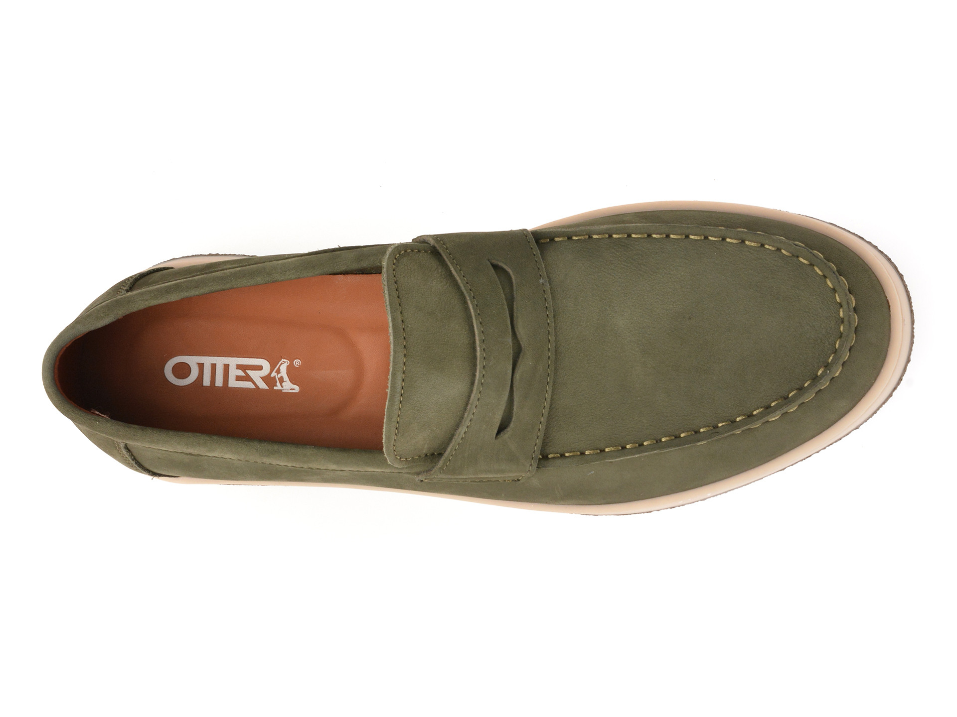Mocasini OTTER verzi, MU145, din nabuc
