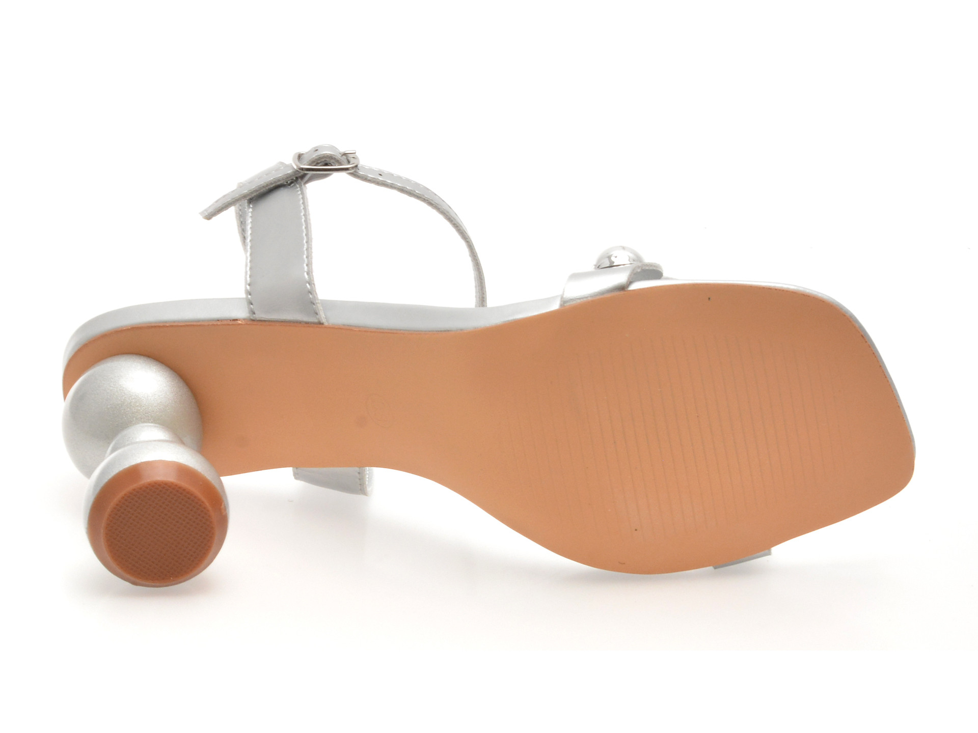 Sandale elegante EPICA argintii, 101601, din piele ecologica