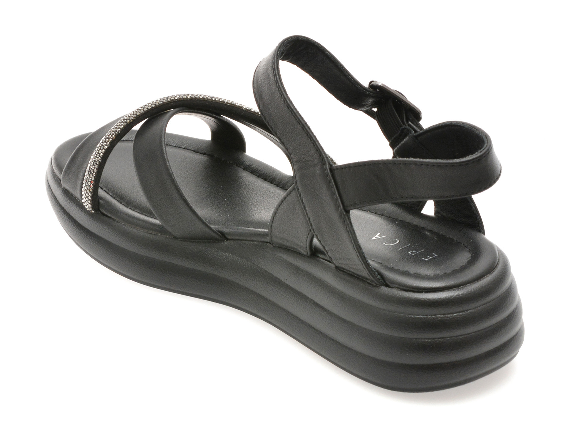Sandale EPICA negre, 1136C12, din piele naturala