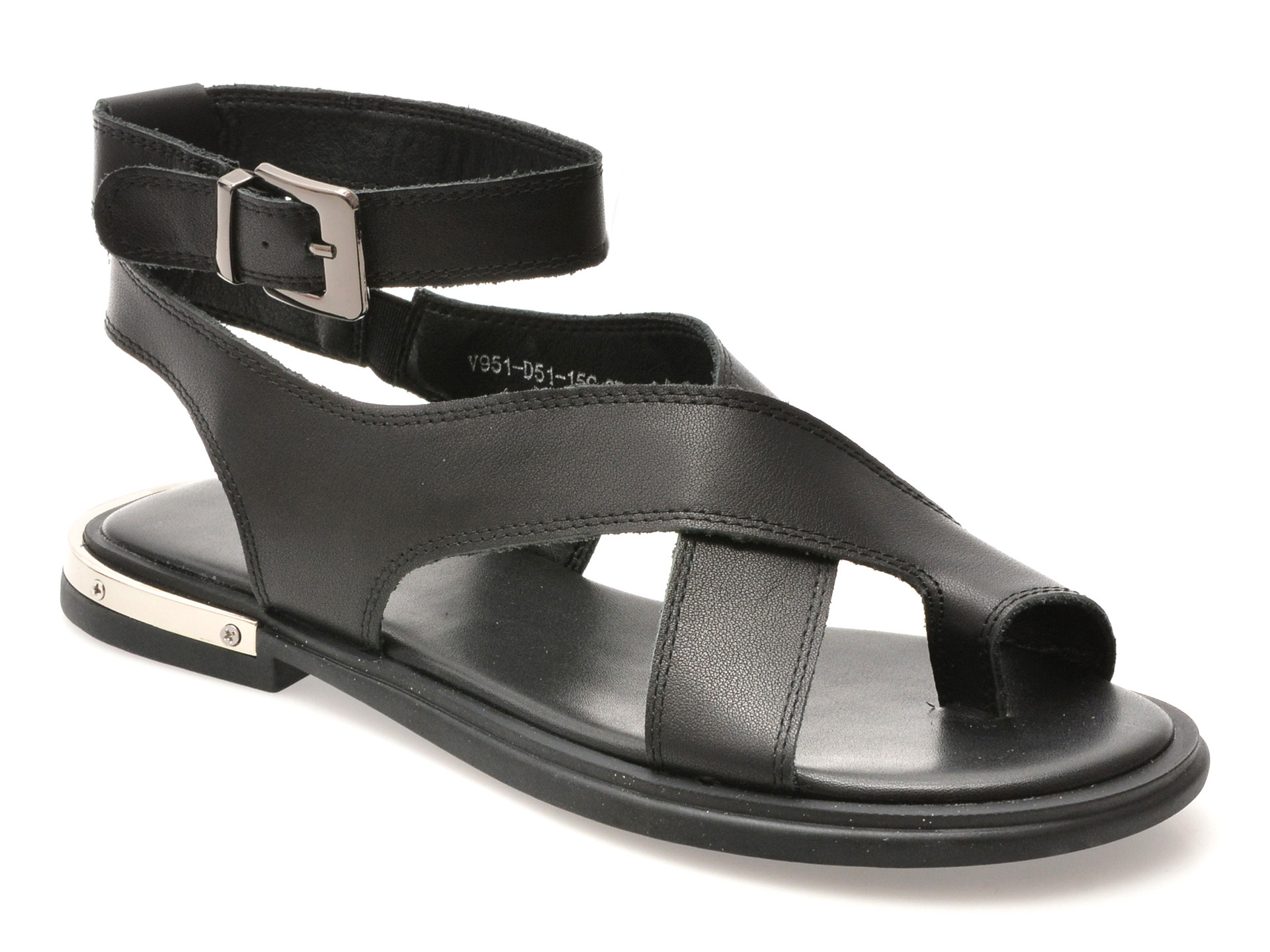 Sandale EPICA negre, V951D51, din piele naturala