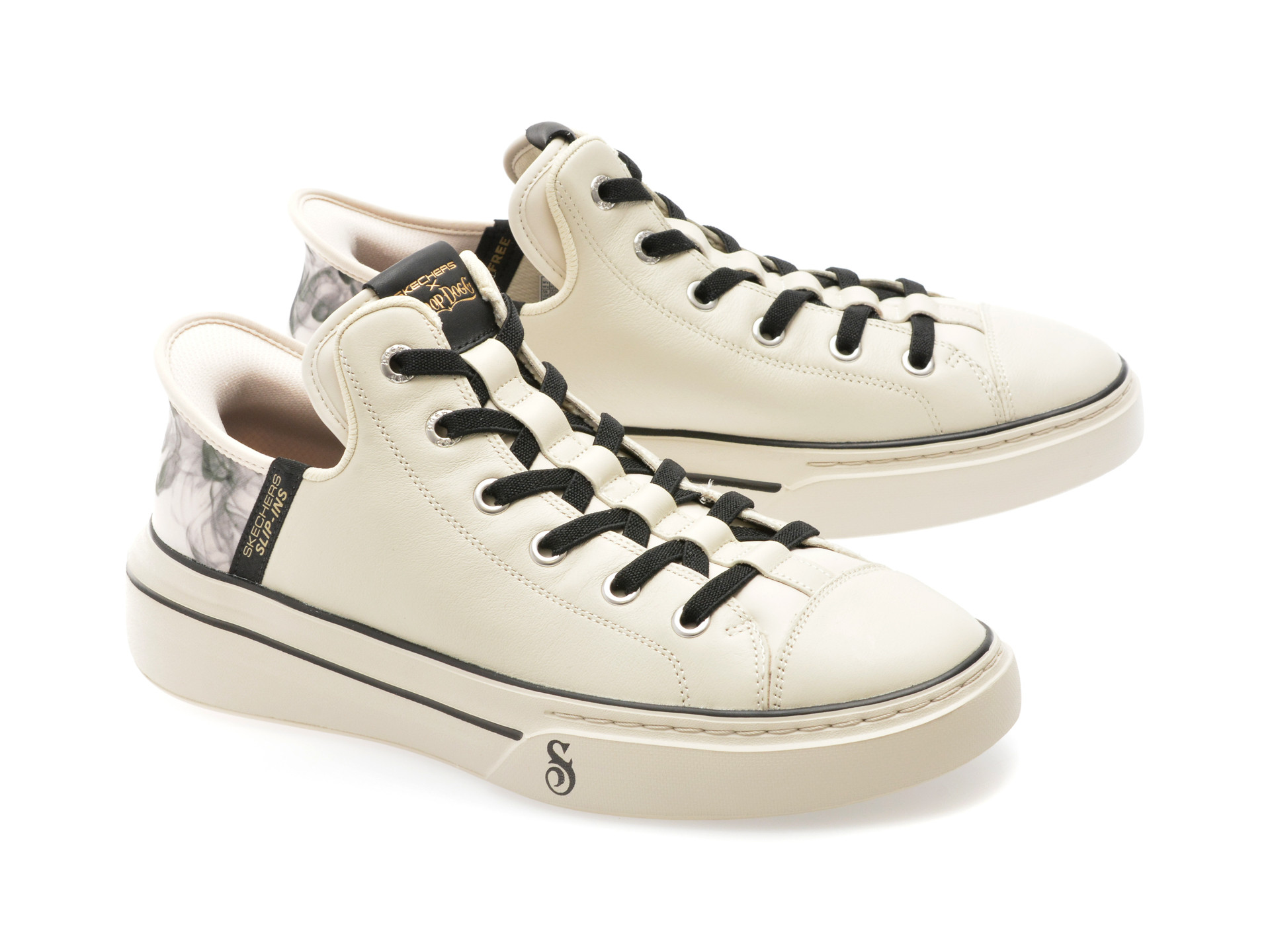 Pantofi sport SKECHERS bej, SNOOP ONE, din piele naturala