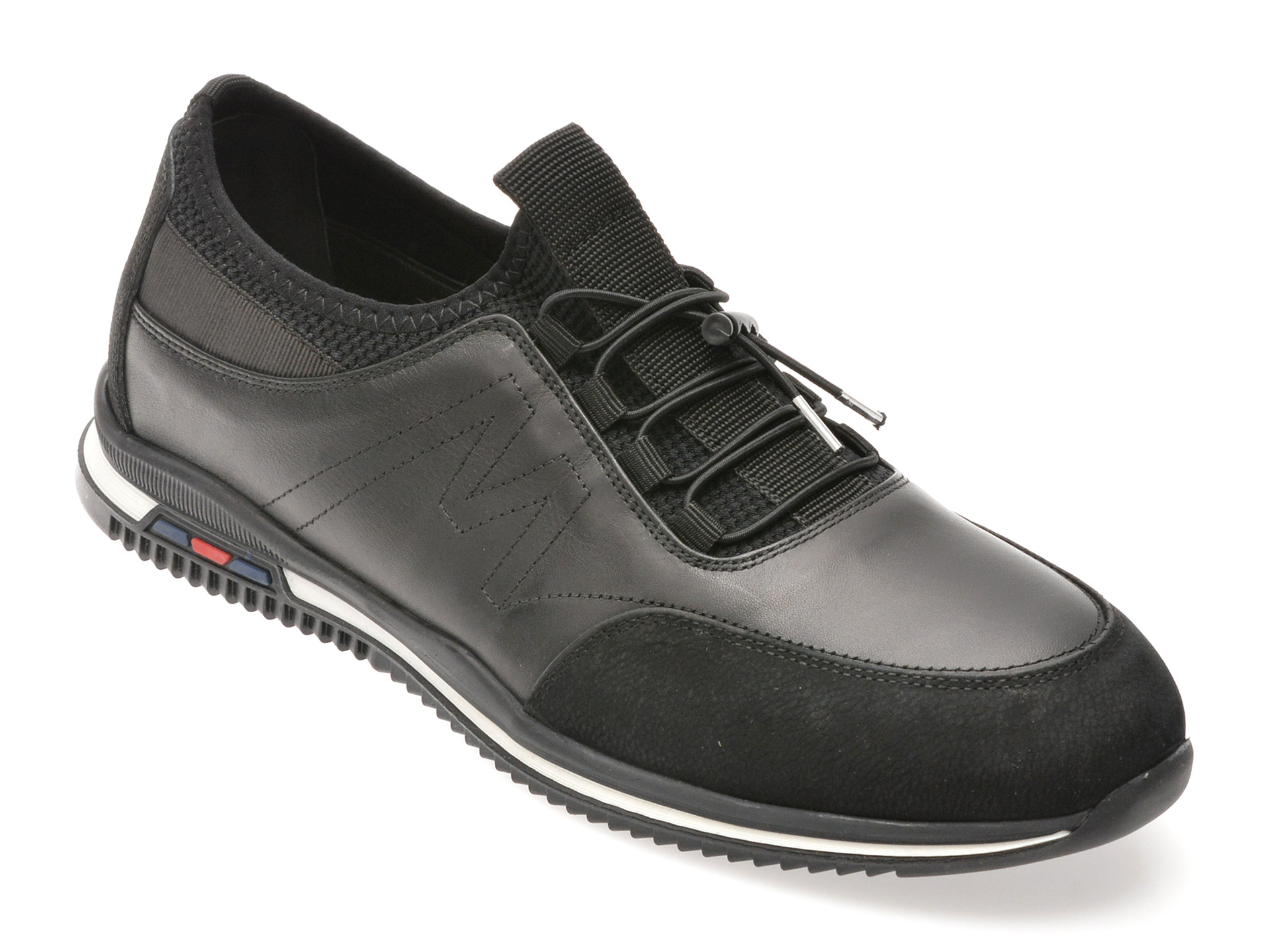 Pantofi sport OTTER negri, 1393, din piele naturala