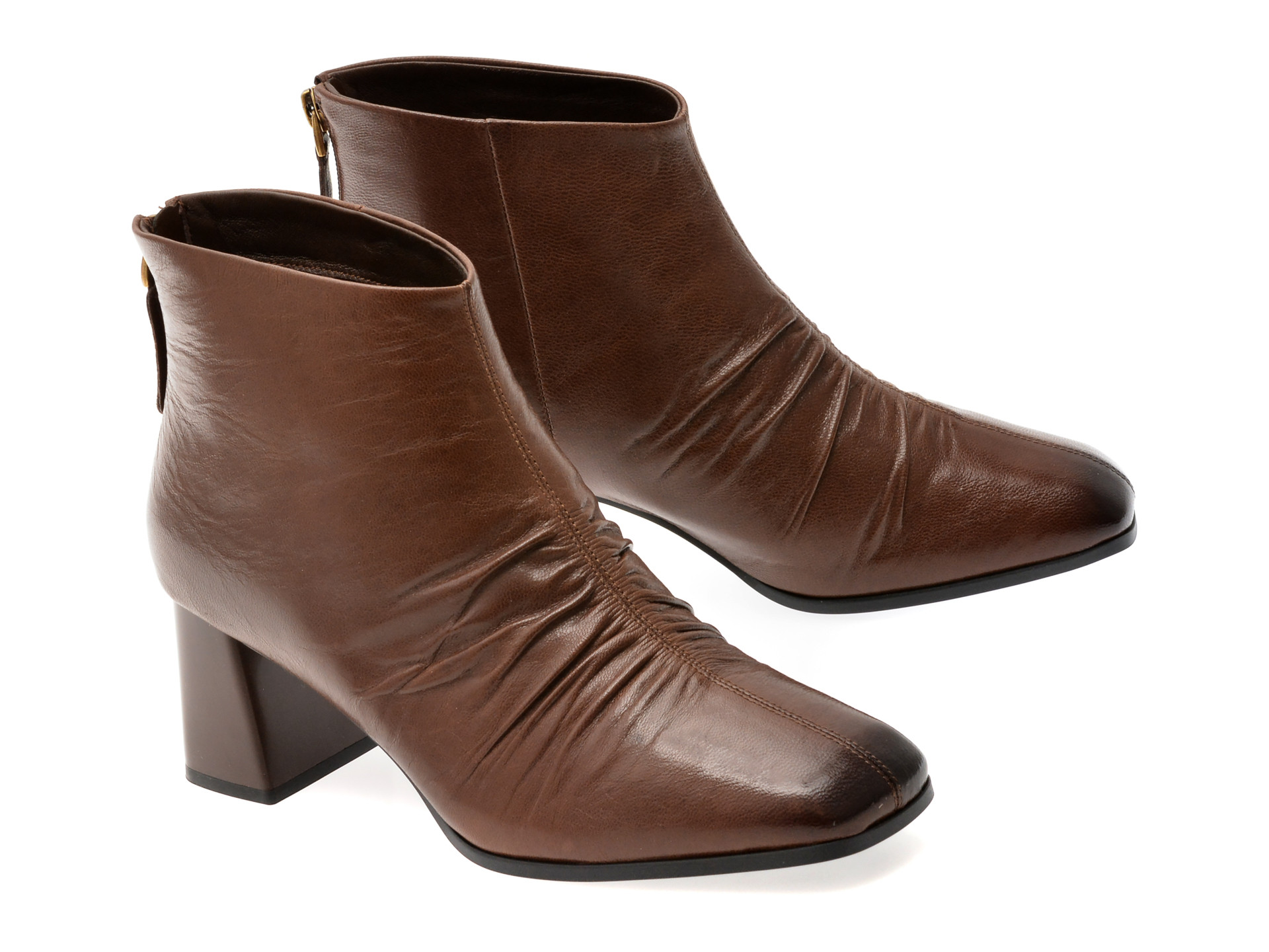 Botine EPICA maro, M77072, din piele naturala