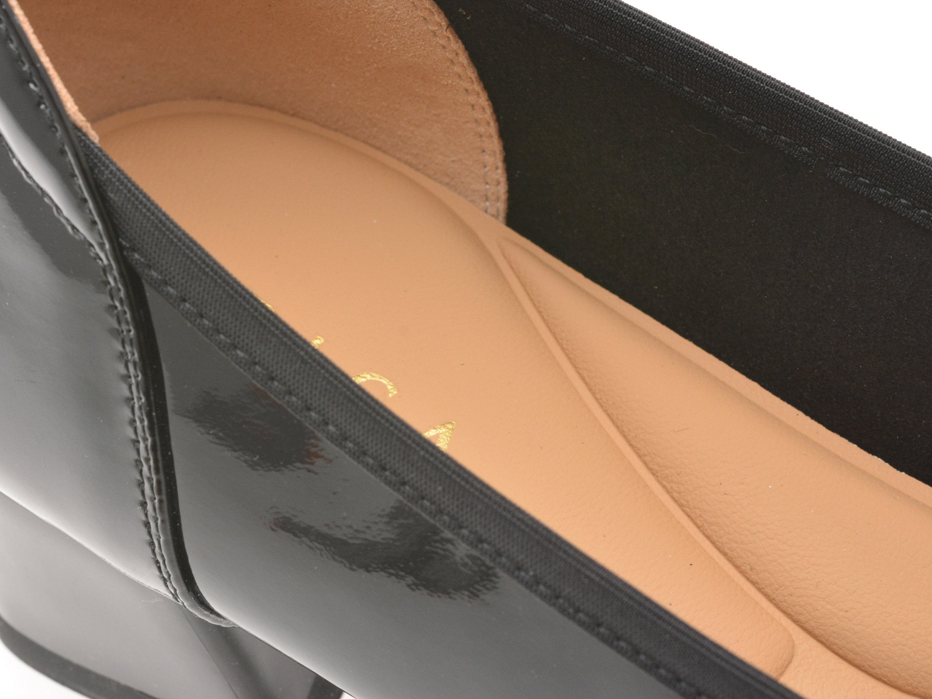 Balerini EPICA negri, 1D5563, din piele naturala lacuita