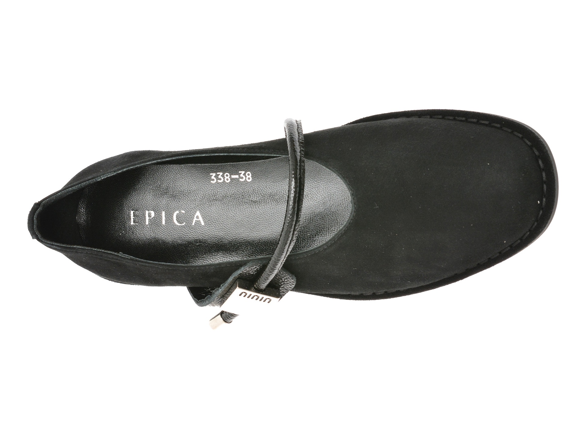 Balerini EPICA negri, 574338, din piele intoarsa