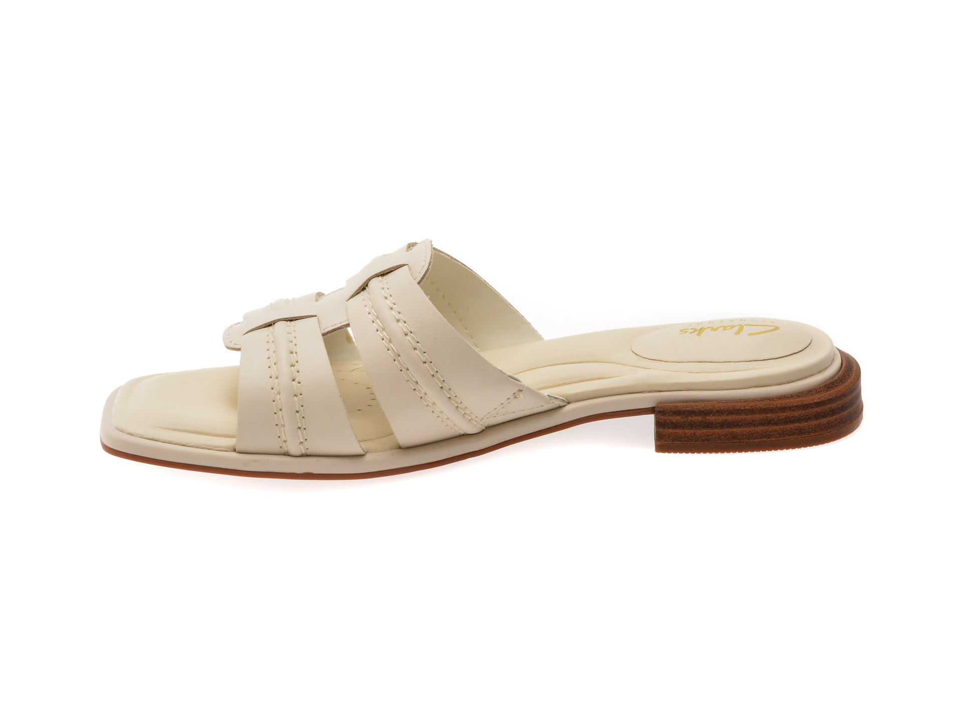 Papuci CLARKS bej, ARIANY MULE, din piele naturala