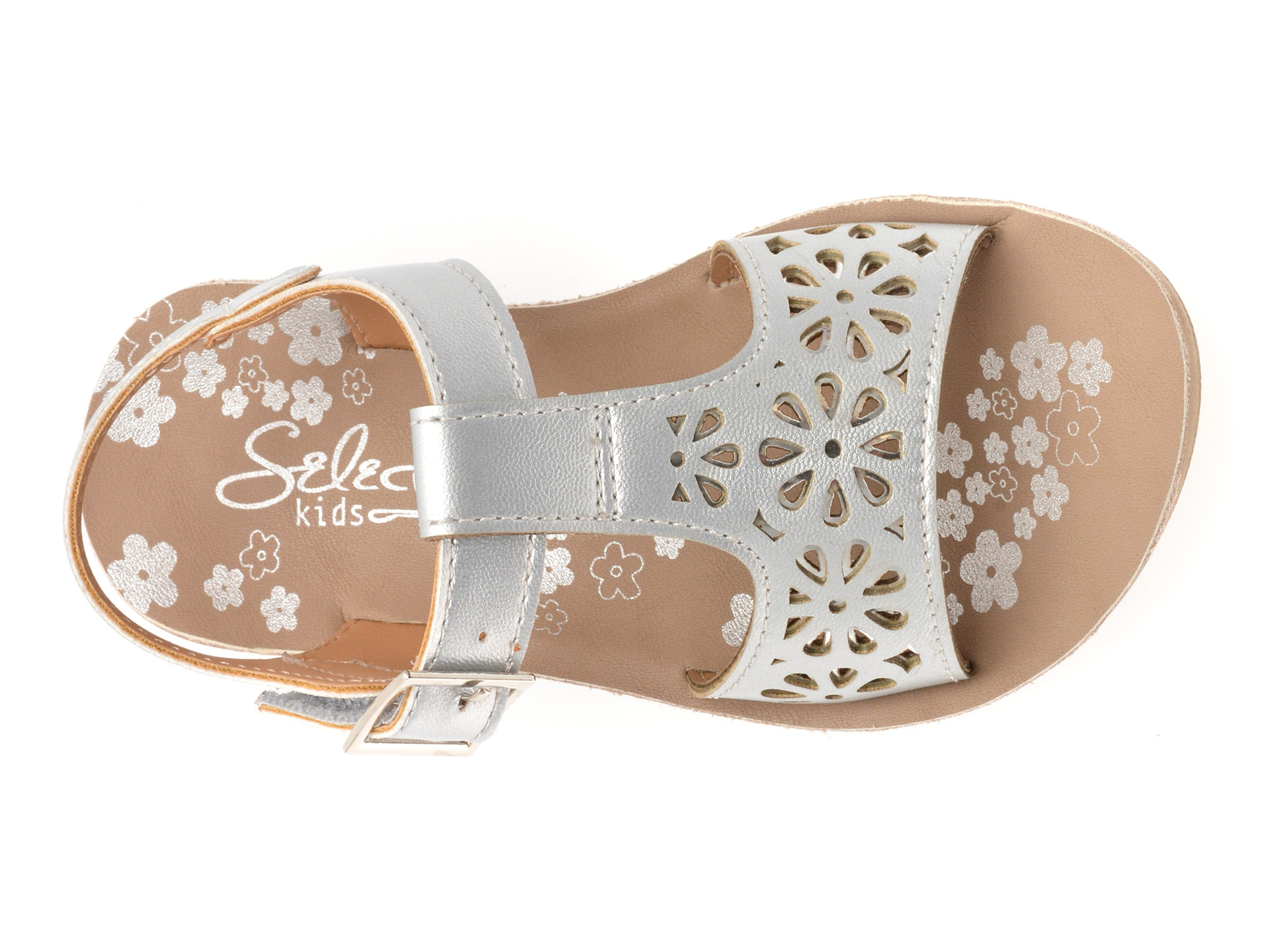 Sandale SELECTION KIDS argintii, 82949, din piele ecologica