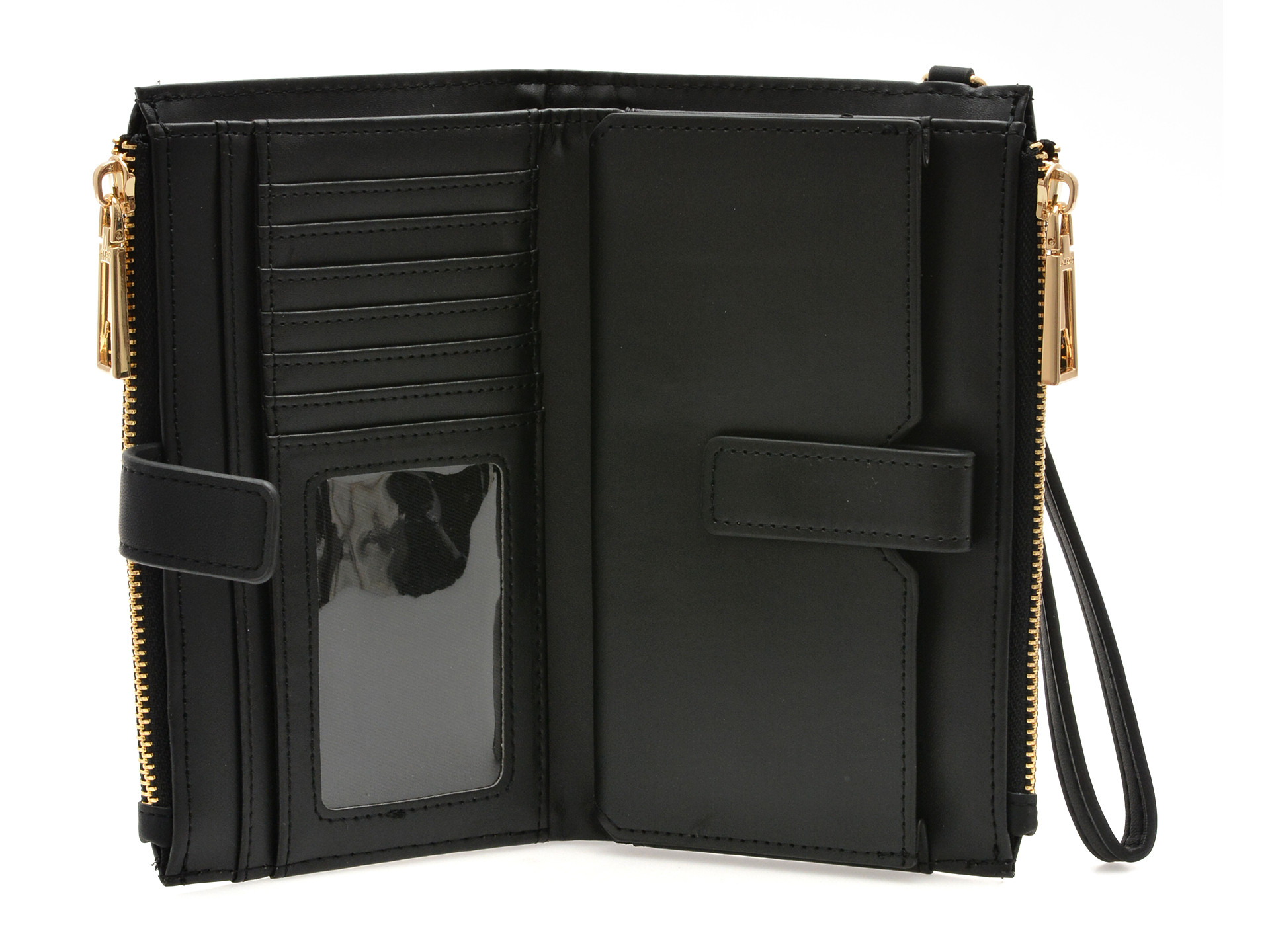 Portofel ALDO negru, BANAETERIEL 001, din piele ecologica