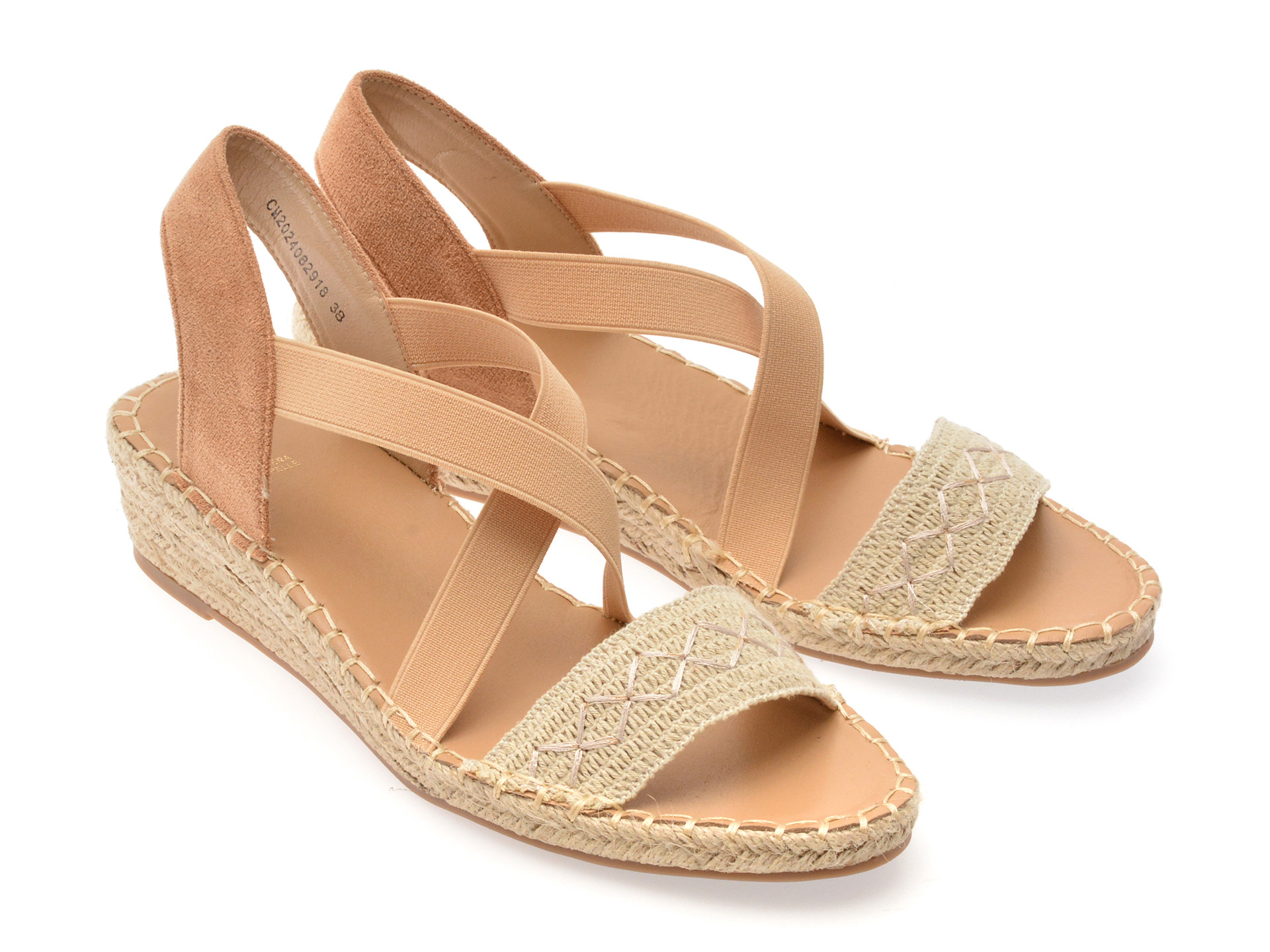 Sandale EPICA bej, 82918, din material textil