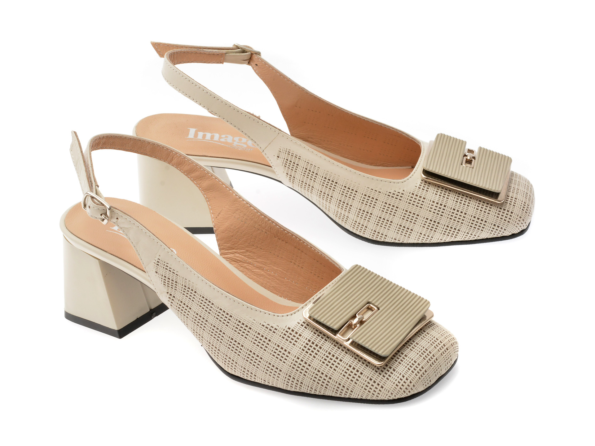 Pantofi IMAGE bej, 28802, din piele naturala