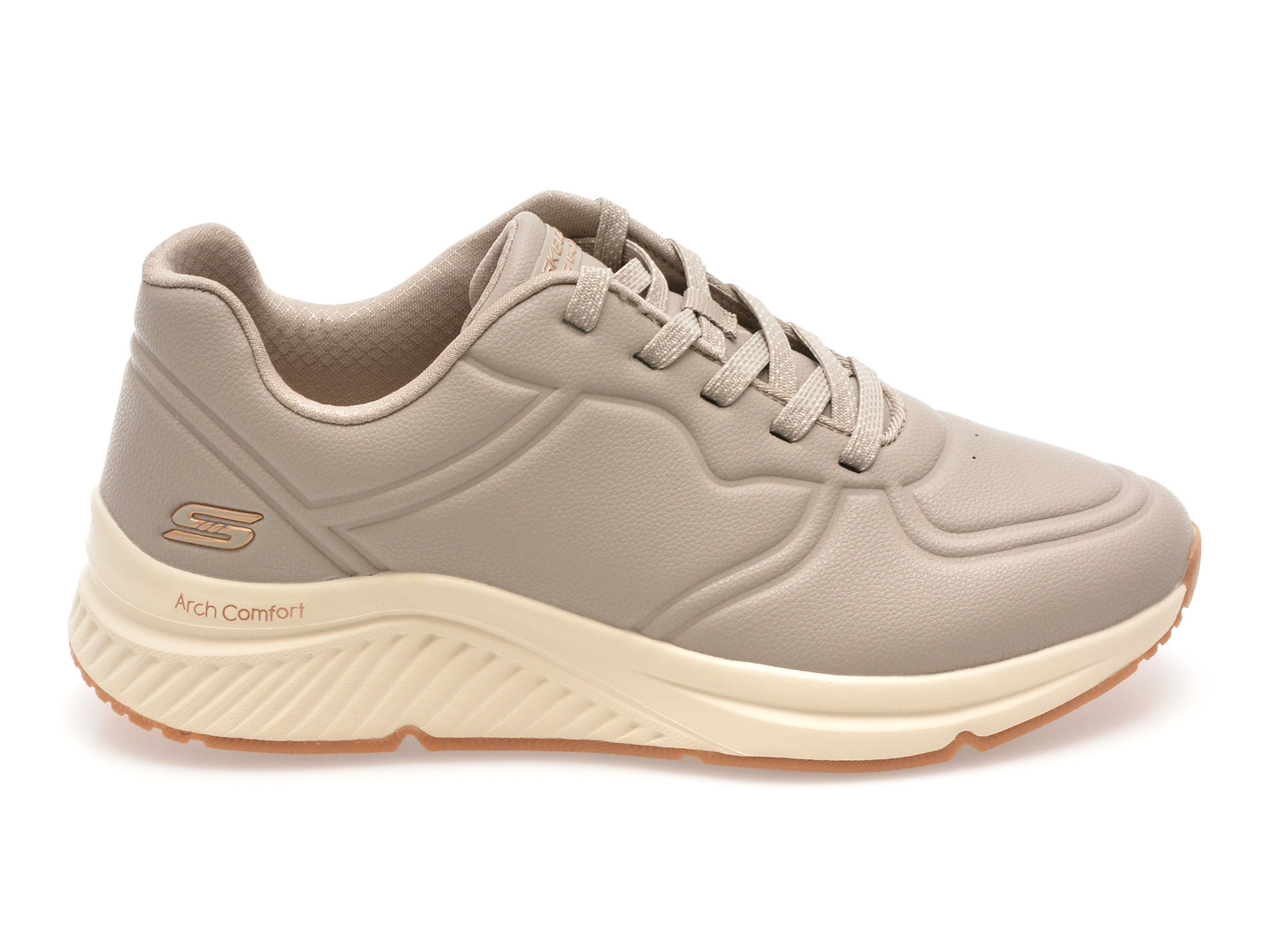 Pantofi sport SKECHERS gri, BOBS ARCH COMFORT B SWEET, din piele ecologica