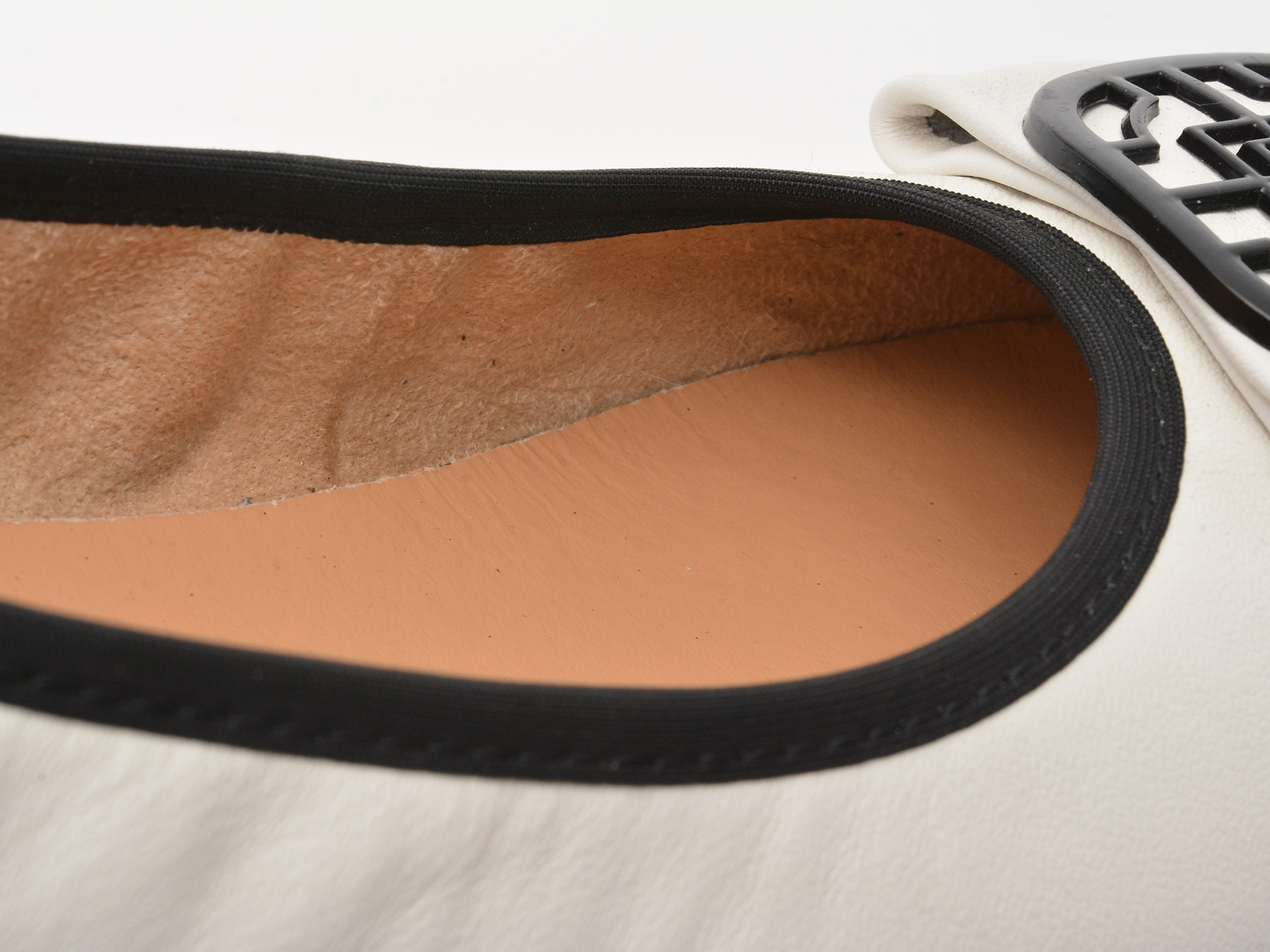 Balerini IMAGE albi, 172111, din piele naturala