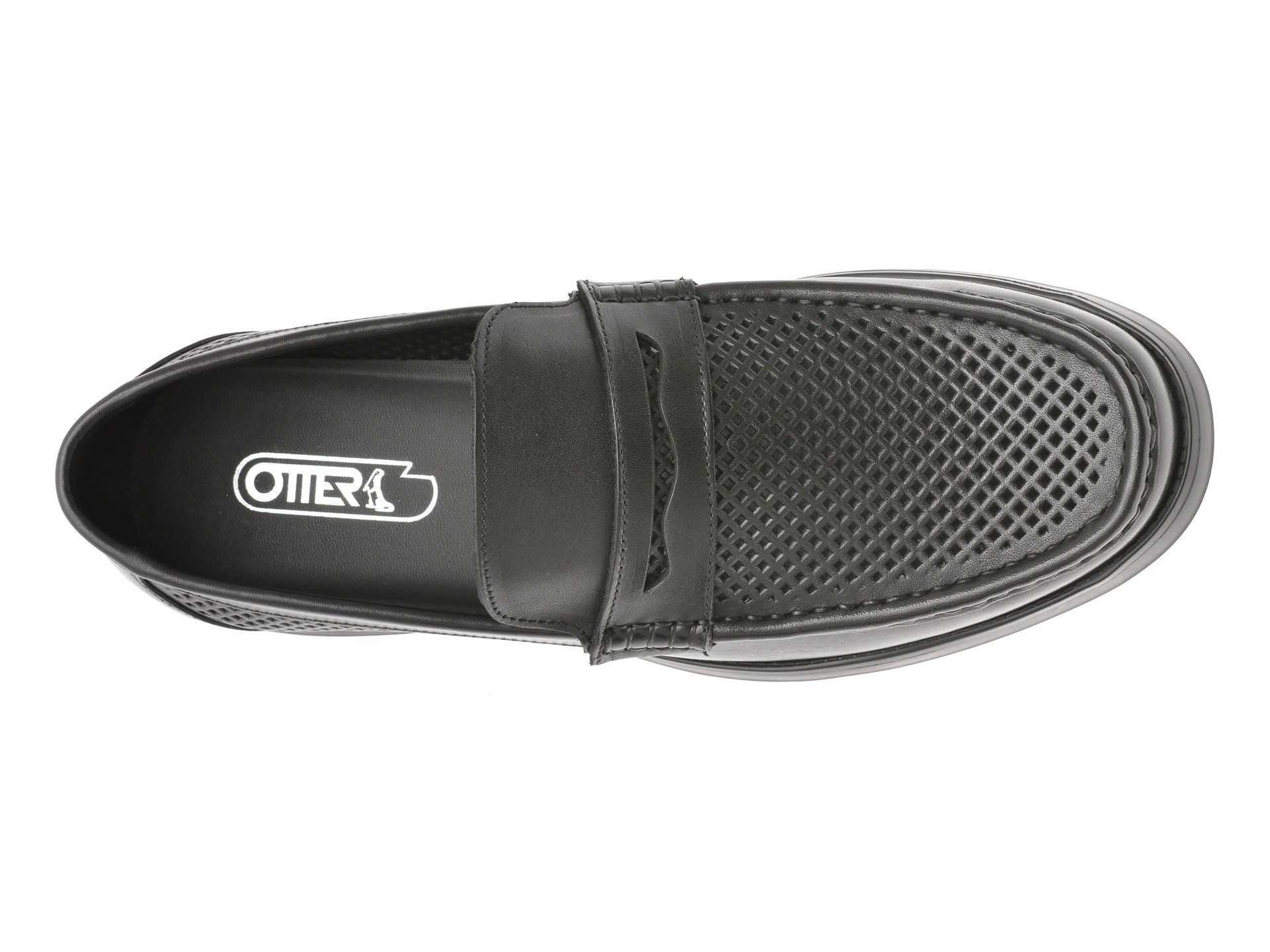 Mocasini OTTER negri, 1252, din piele naturala