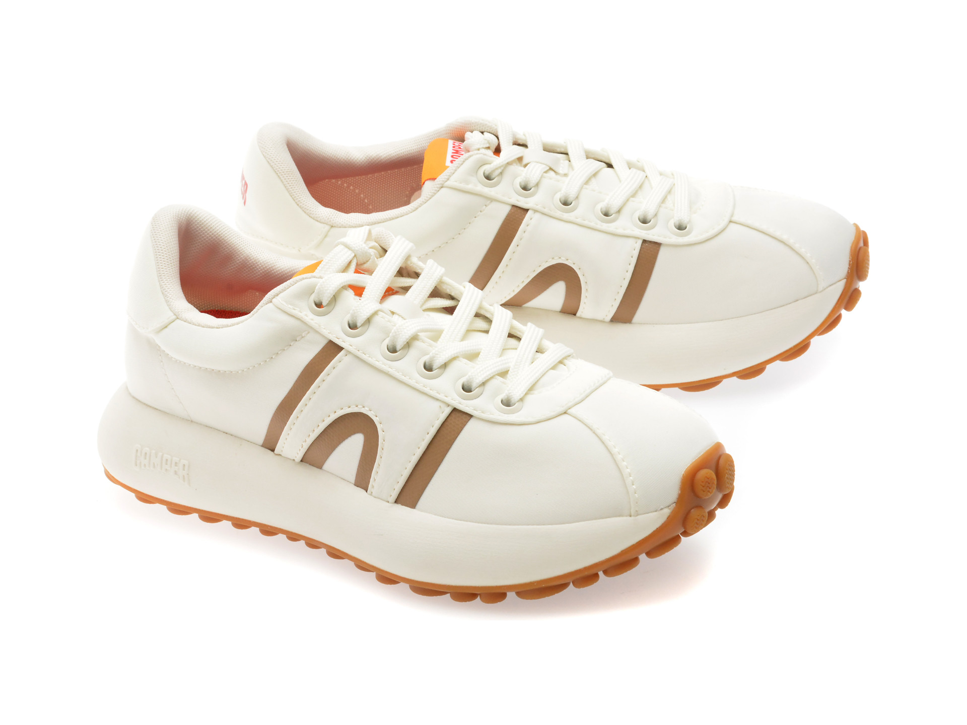 Pantofi sport CAMPER albi, PELOTAS, din material textil