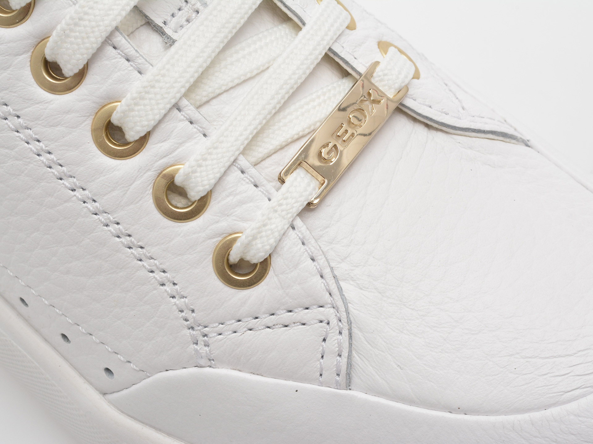 Pantofi sport GEOX albi, D36QFA, din piele naturala