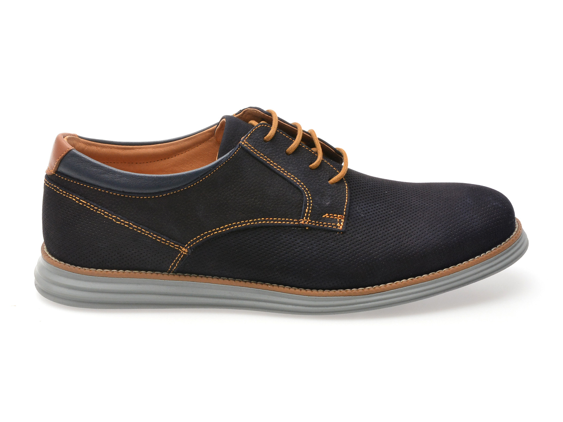 Pantofi OTTER bleumarin, A36, din nabuc