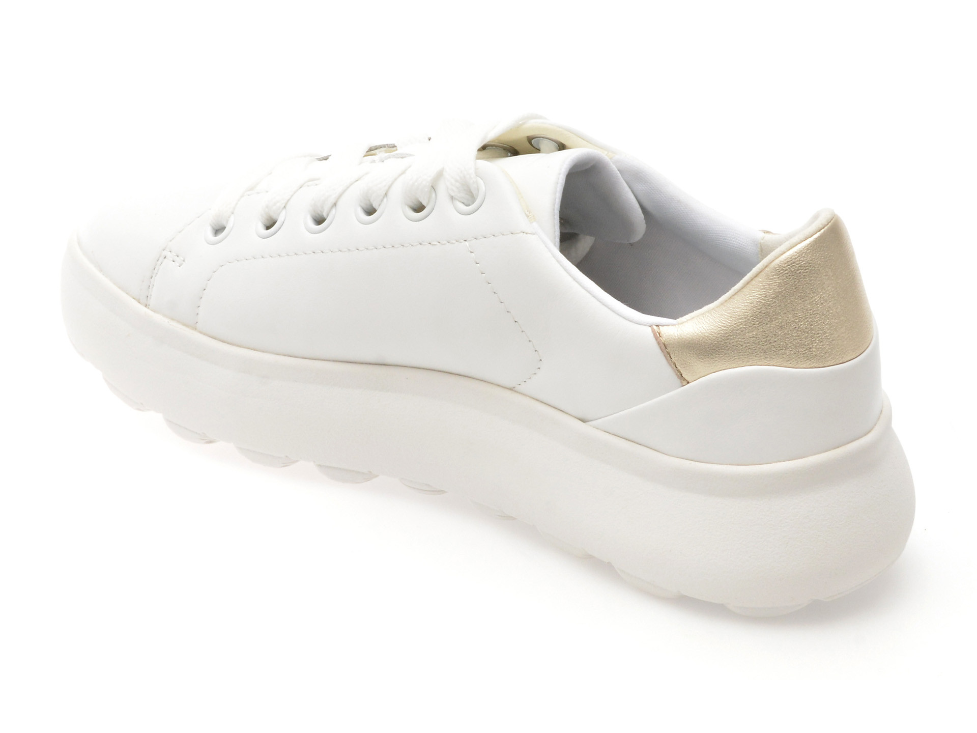 Pantofi sport GEOX albi, D35TCB, din piele naturala