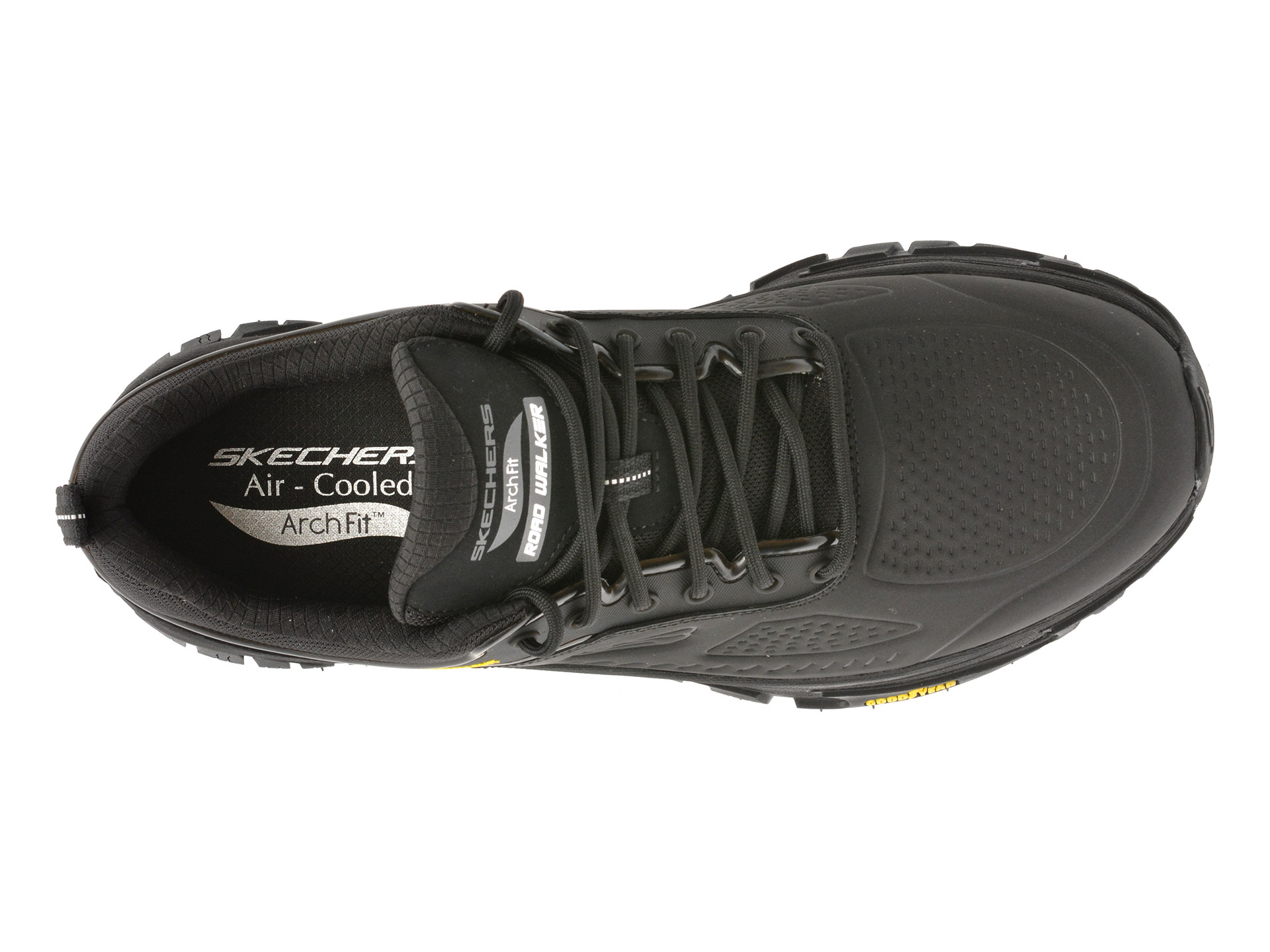 Pantofi sport SKECHERS negri, ARCH FIT ROAD WALKER, din piele naturala