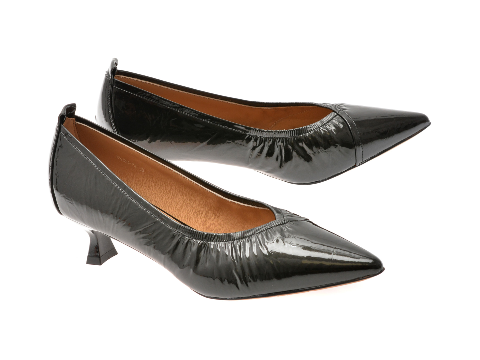 Pantofi eleganti EPICA negri, D76363, din piele naturala lacuita