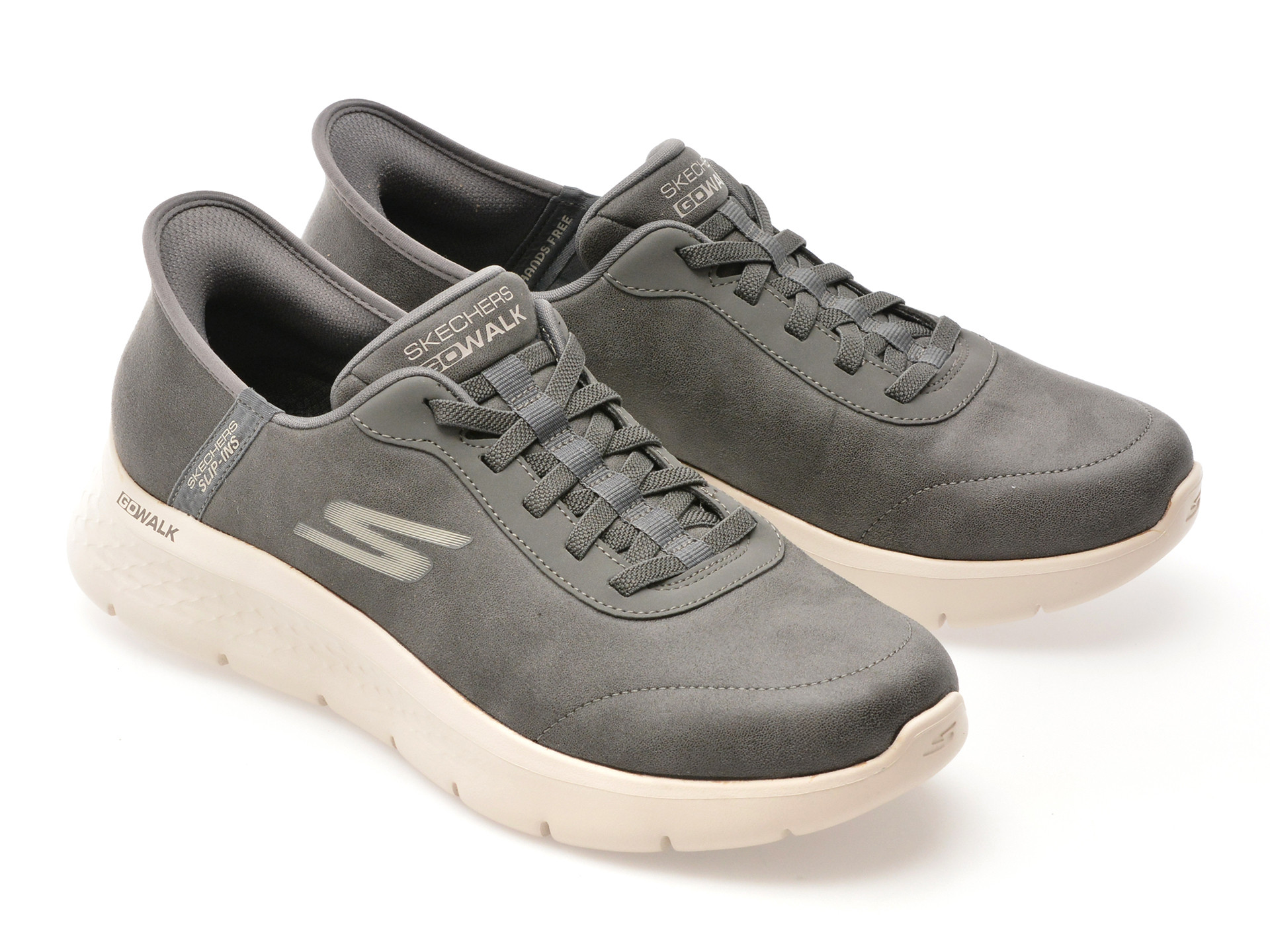 Pantofi sport SKECHERS gri, GO WALK FLEX, din material textil