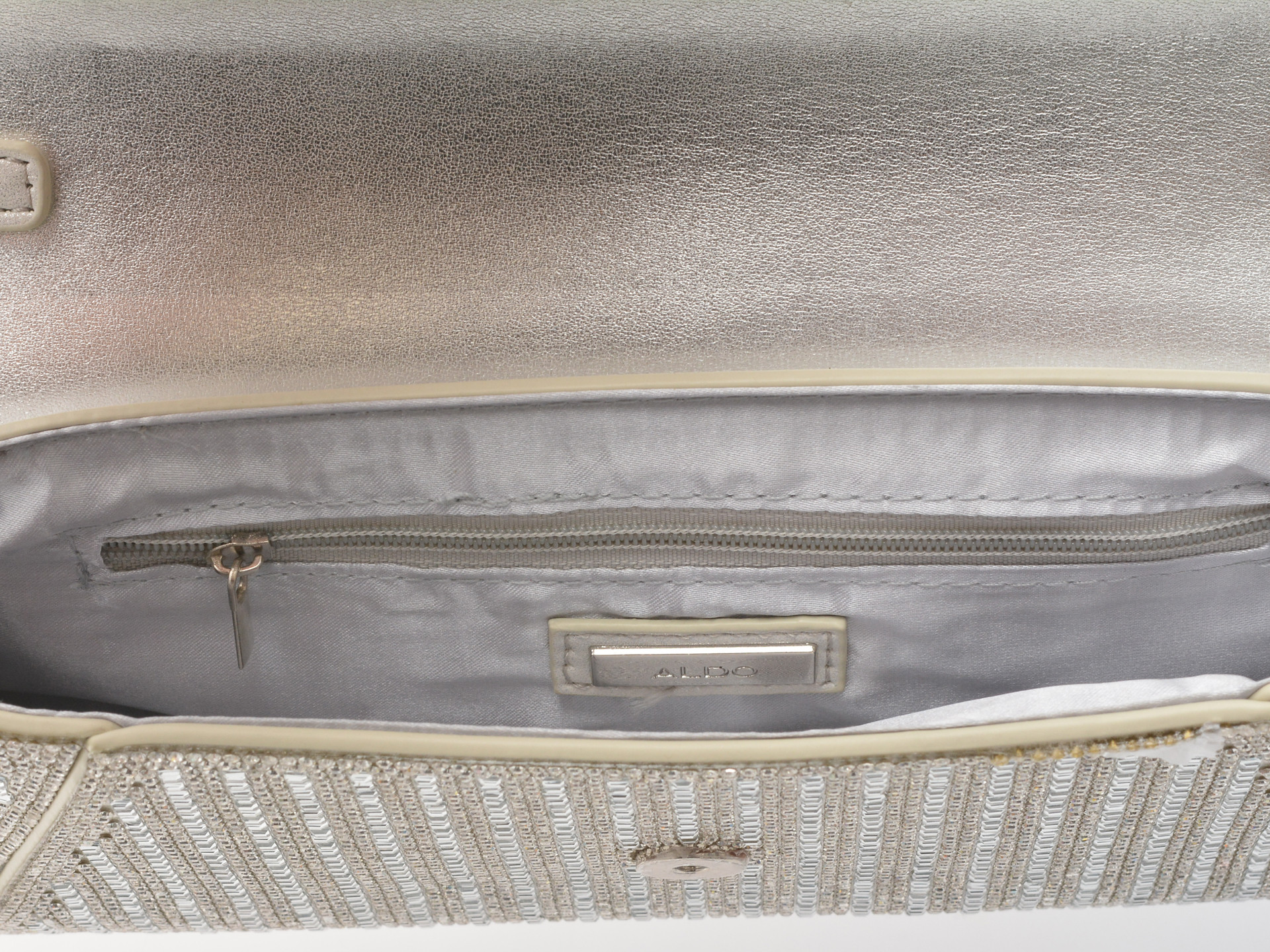 Geanta ALDO argintie, RANIA 040, din piele ecologica