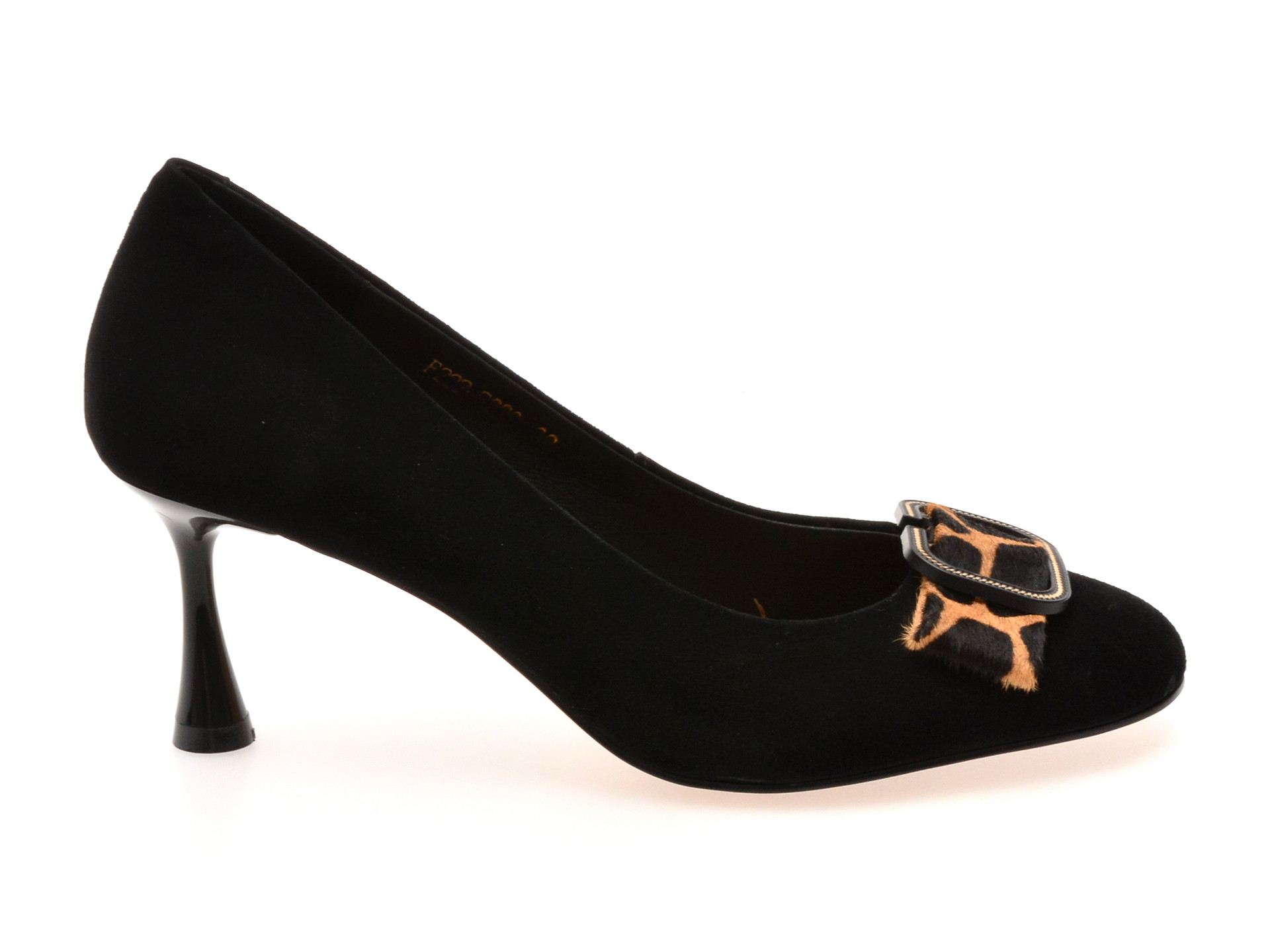 Pantofi eleganti EPICA negri, F222, din piele intoarsa
