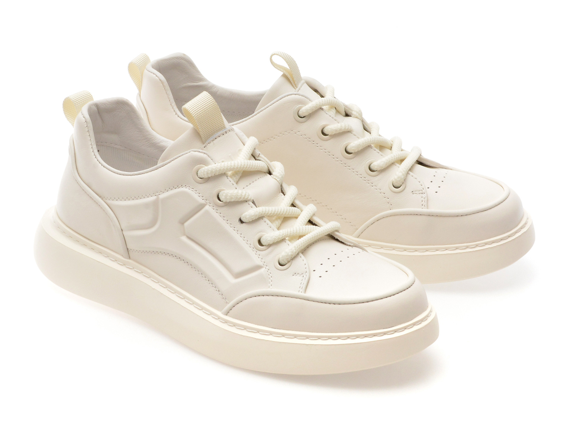 Pantofi sport EPICA albi, 82013, din piele naturala