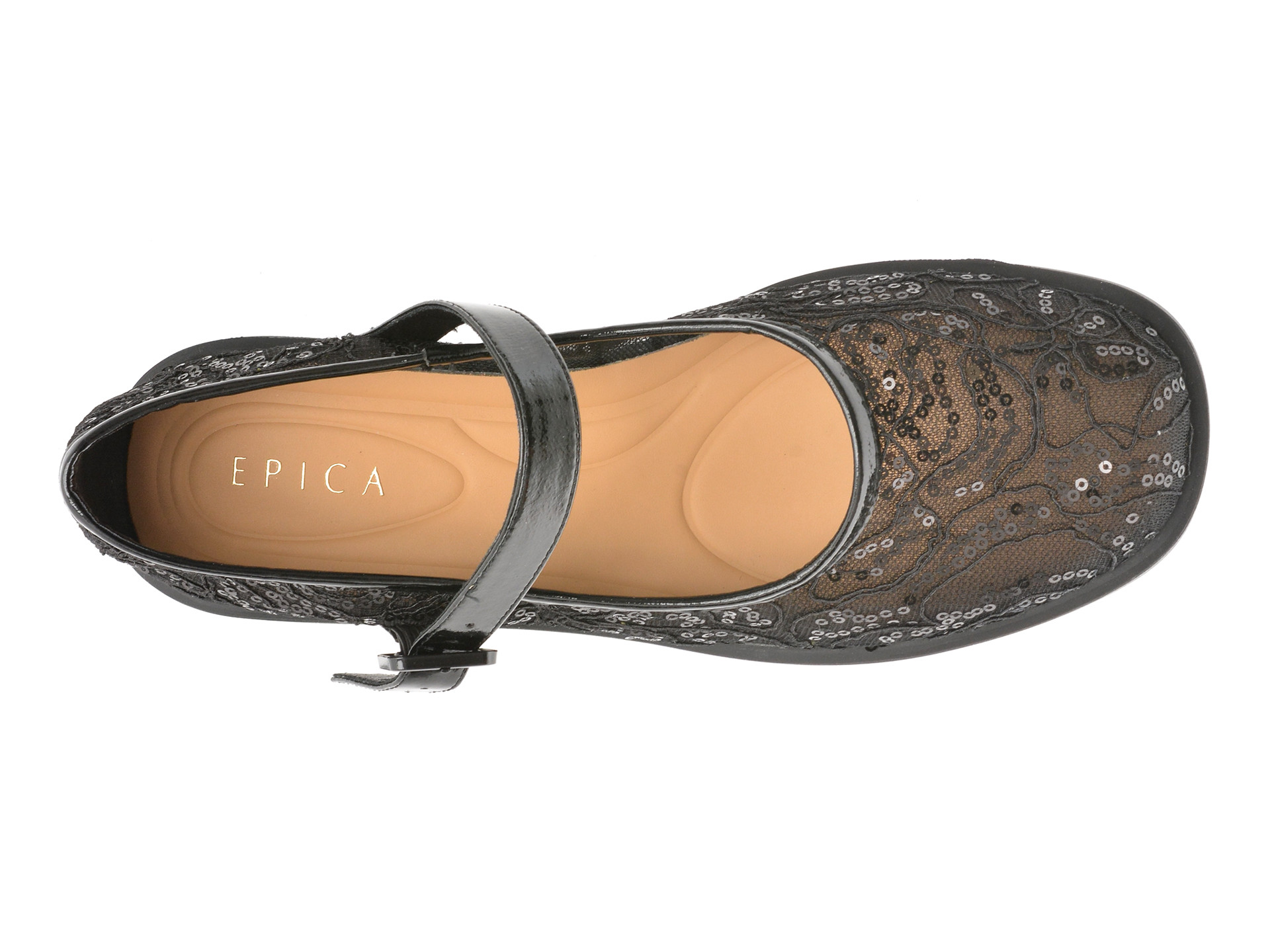 Balerini EPICA negri, V732G26, din material textil