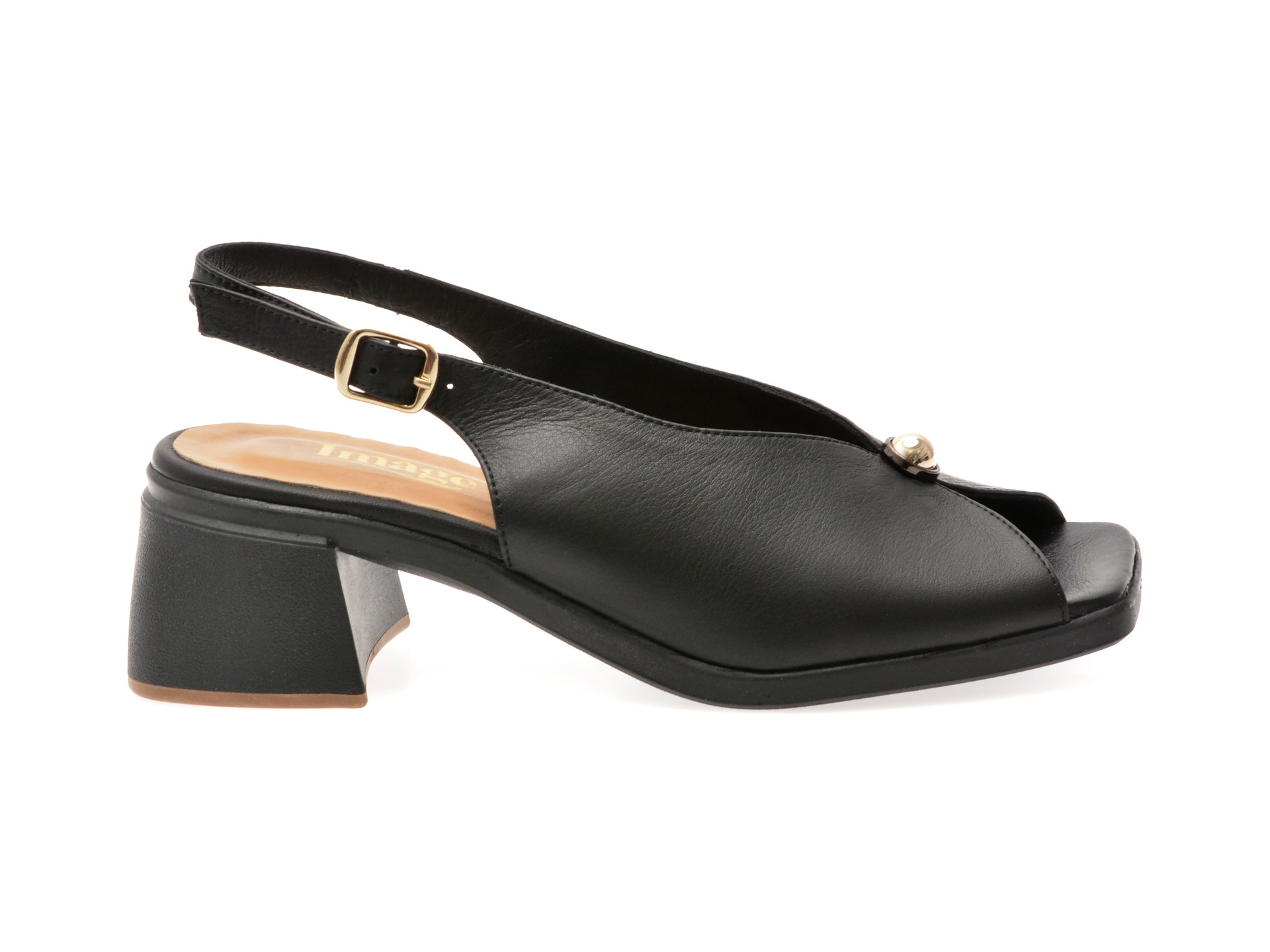 Sandale IMAGE negre, 4493603, din piele naturala