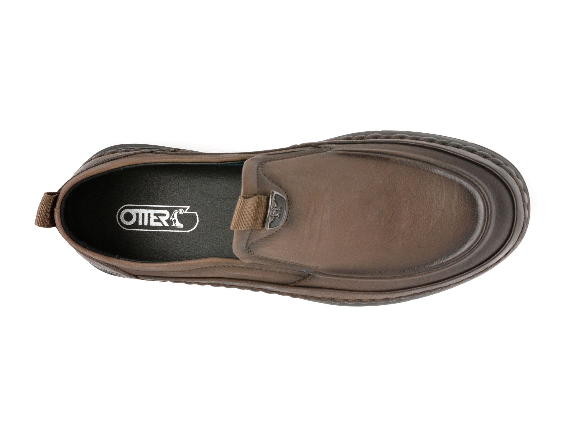 Mocasini OTTER kaki, T8512, din piele naturala