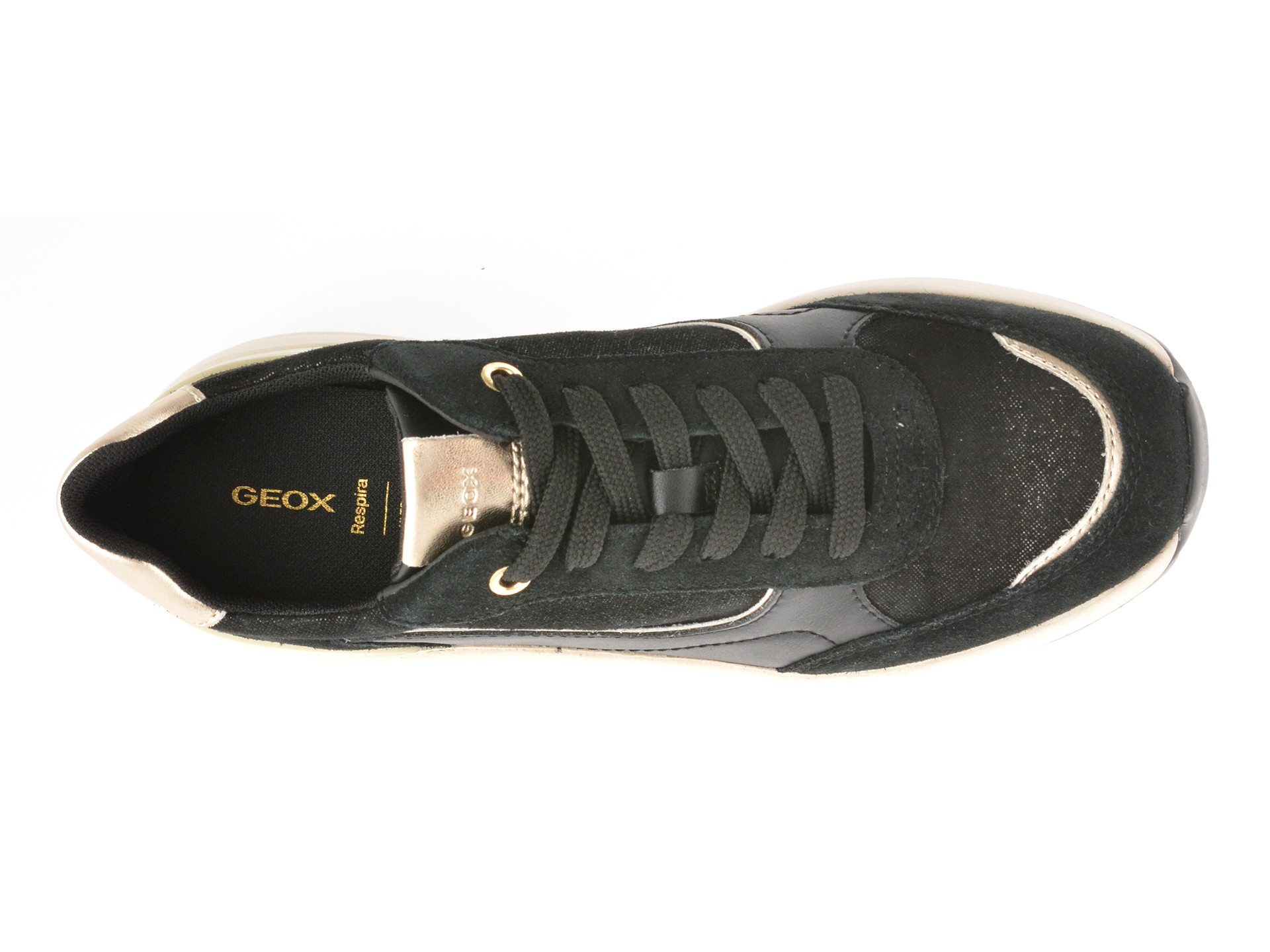 Pantofi sport GEOX negri, D45WAA, din piele naturala