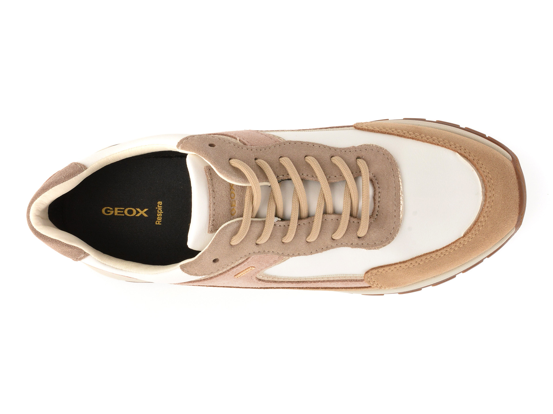 Pantofi sport GEOX bej, D563LB, din piele naturala