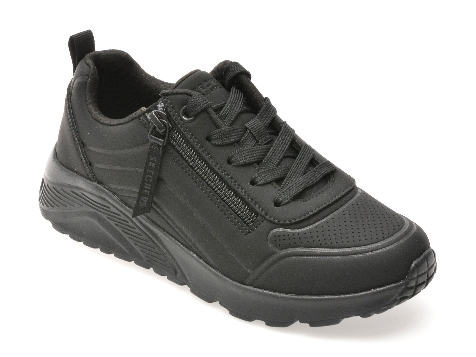 Pantofi sport SKECHERS negri, UNO LITE, din piele ecologica