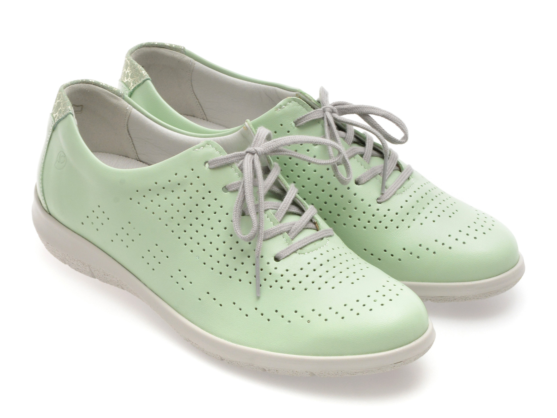 Pantofi SUAVE verzi, OXFORD, din piele naturala