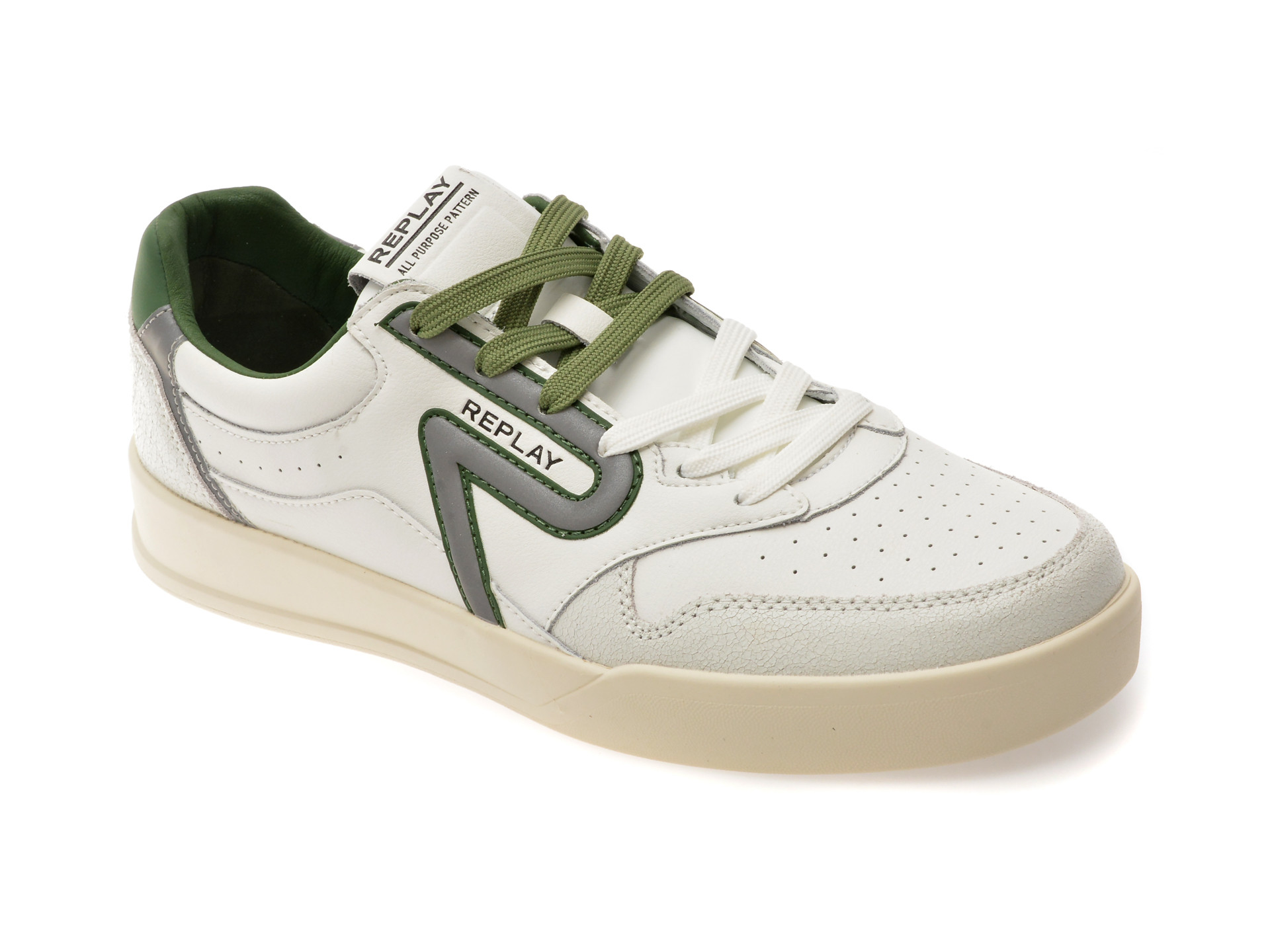 Pantofi sport REPLAY albi, MZ5N08L, din piele naturala