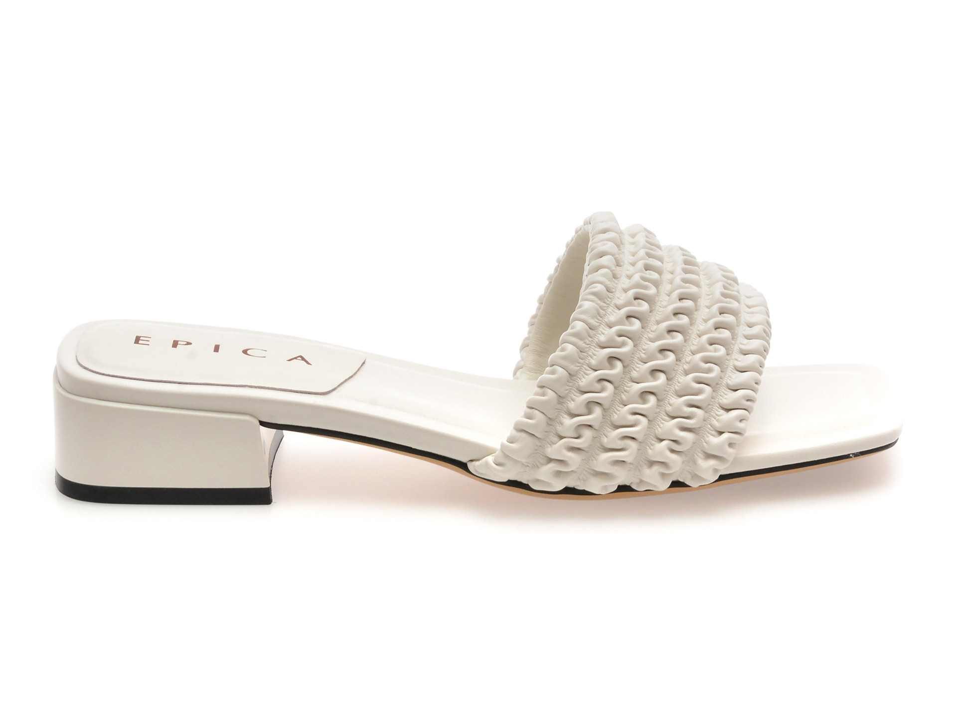Papuci EPICA albi, 2750, din piele ecologica