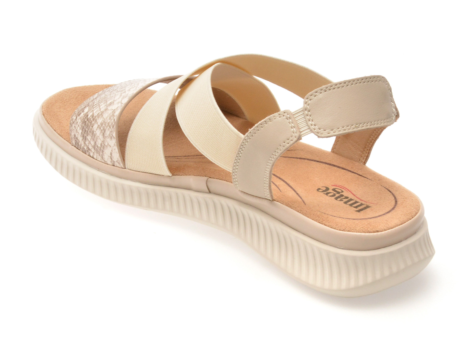 Sandale IMAGE bej, 82908, din piele naturala