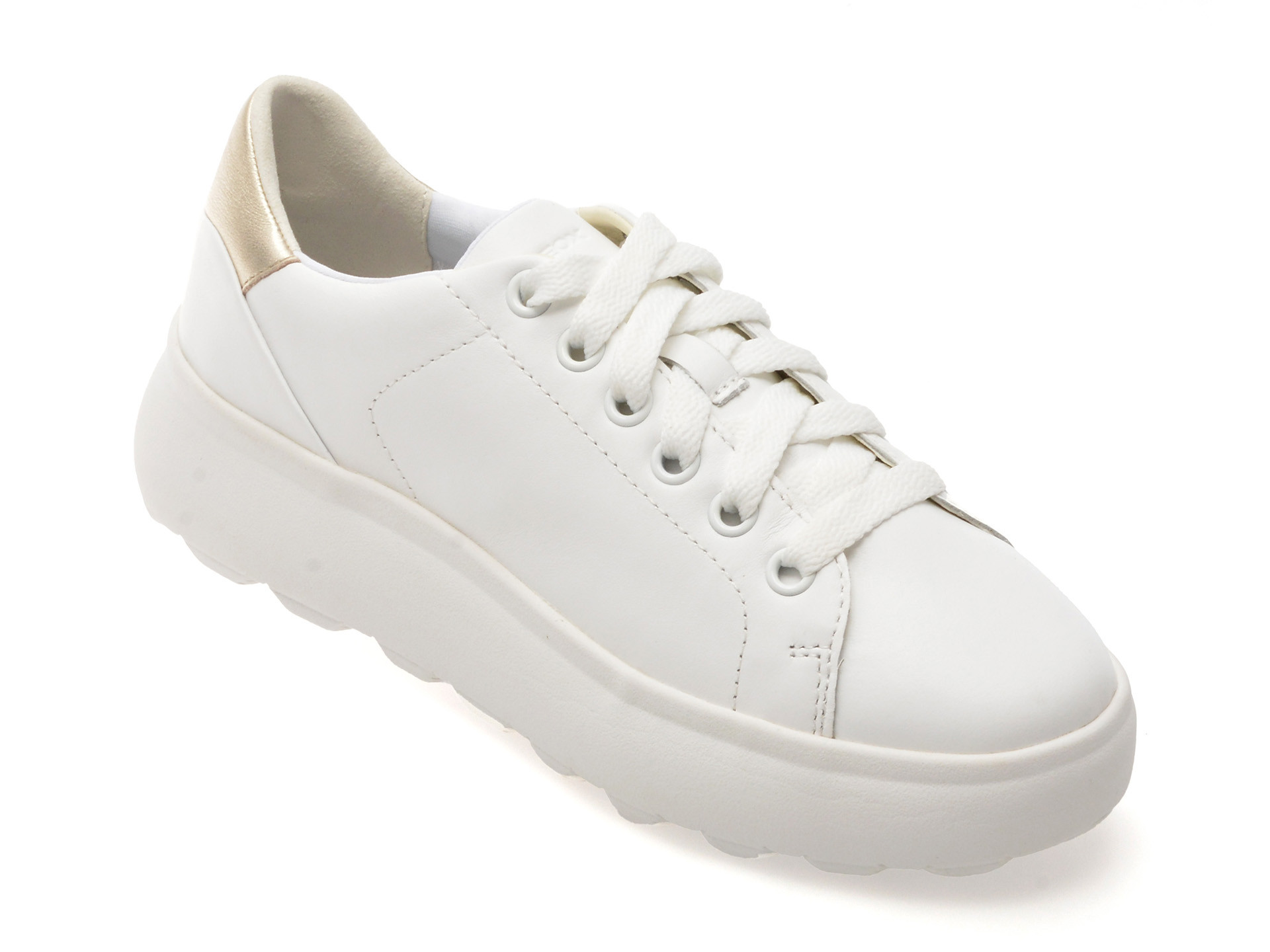 Pantofi sport GEOX albi, D35TCB, din piele naturala