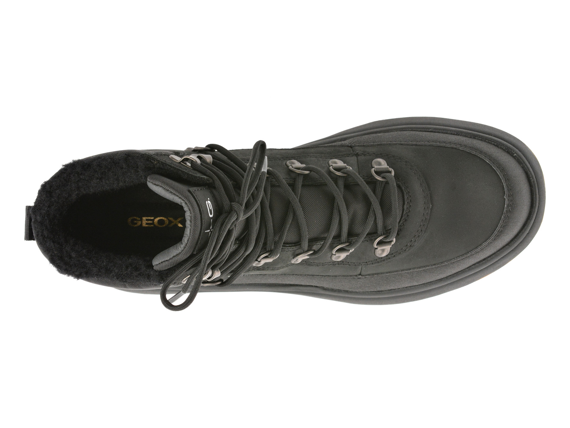 Ghete GEOX negre, U46FZD, din piele naturala