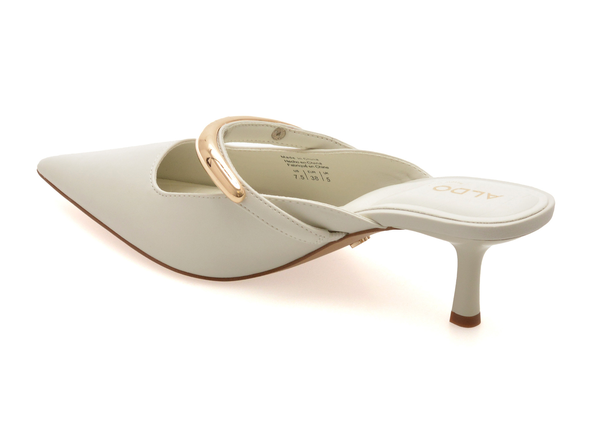 Papuci eleganti ALDO albi, KAILIDDA 121, din piele ecologica