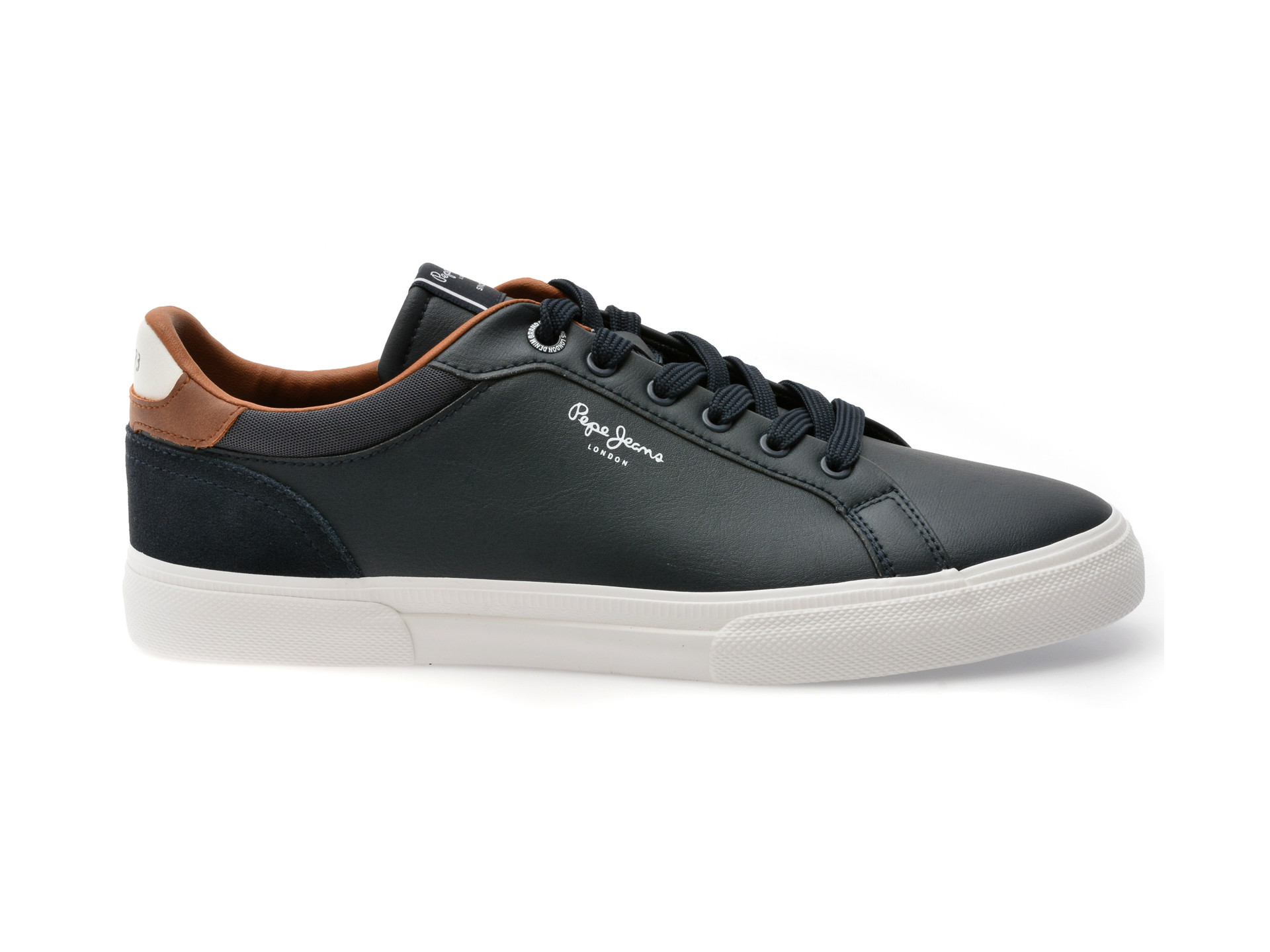 Pantofi sport PEPE JEANS bleumarin, KENTON COURT , din piele ecologica